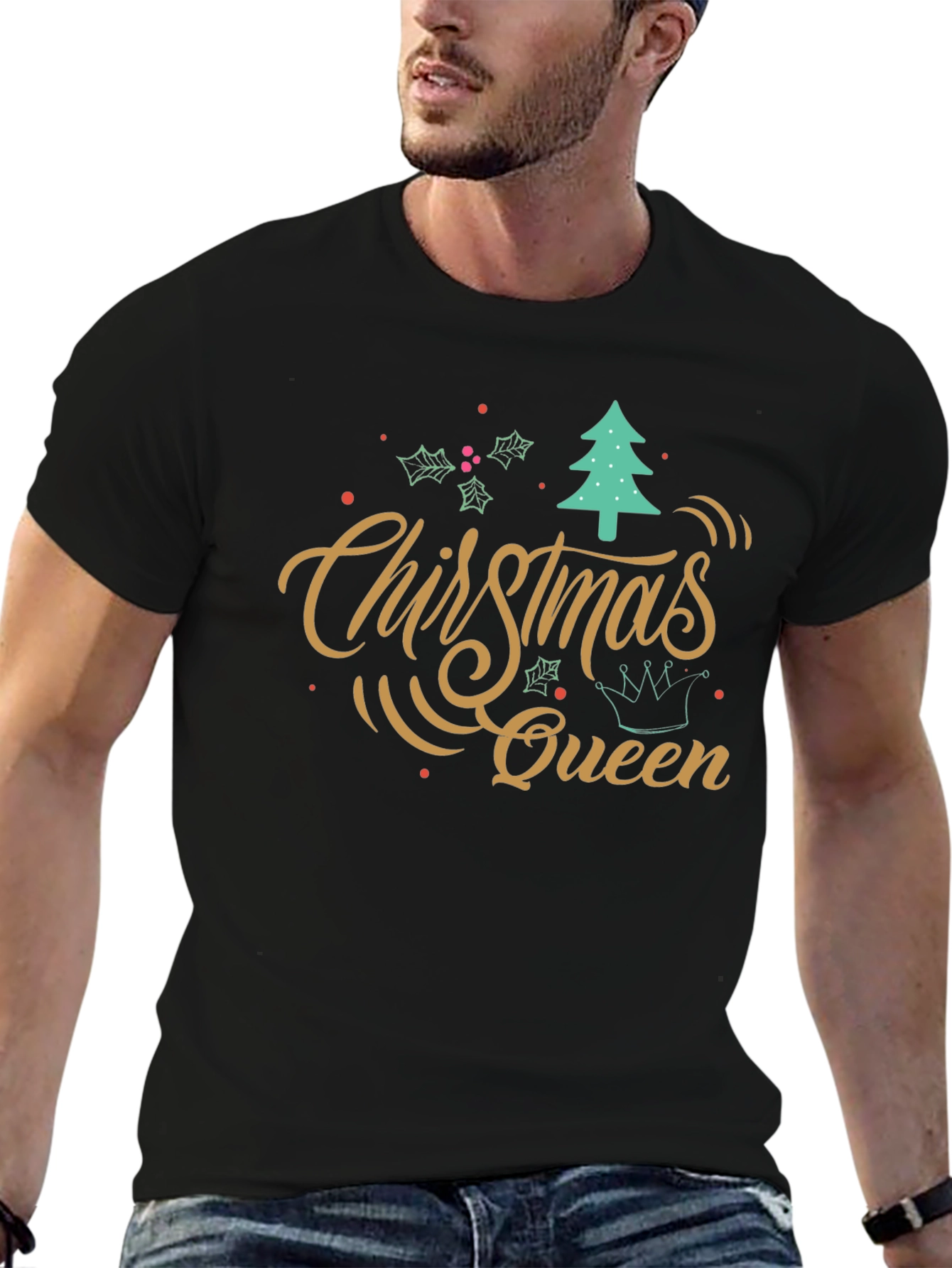 Christmas Queen Black T-Shirt