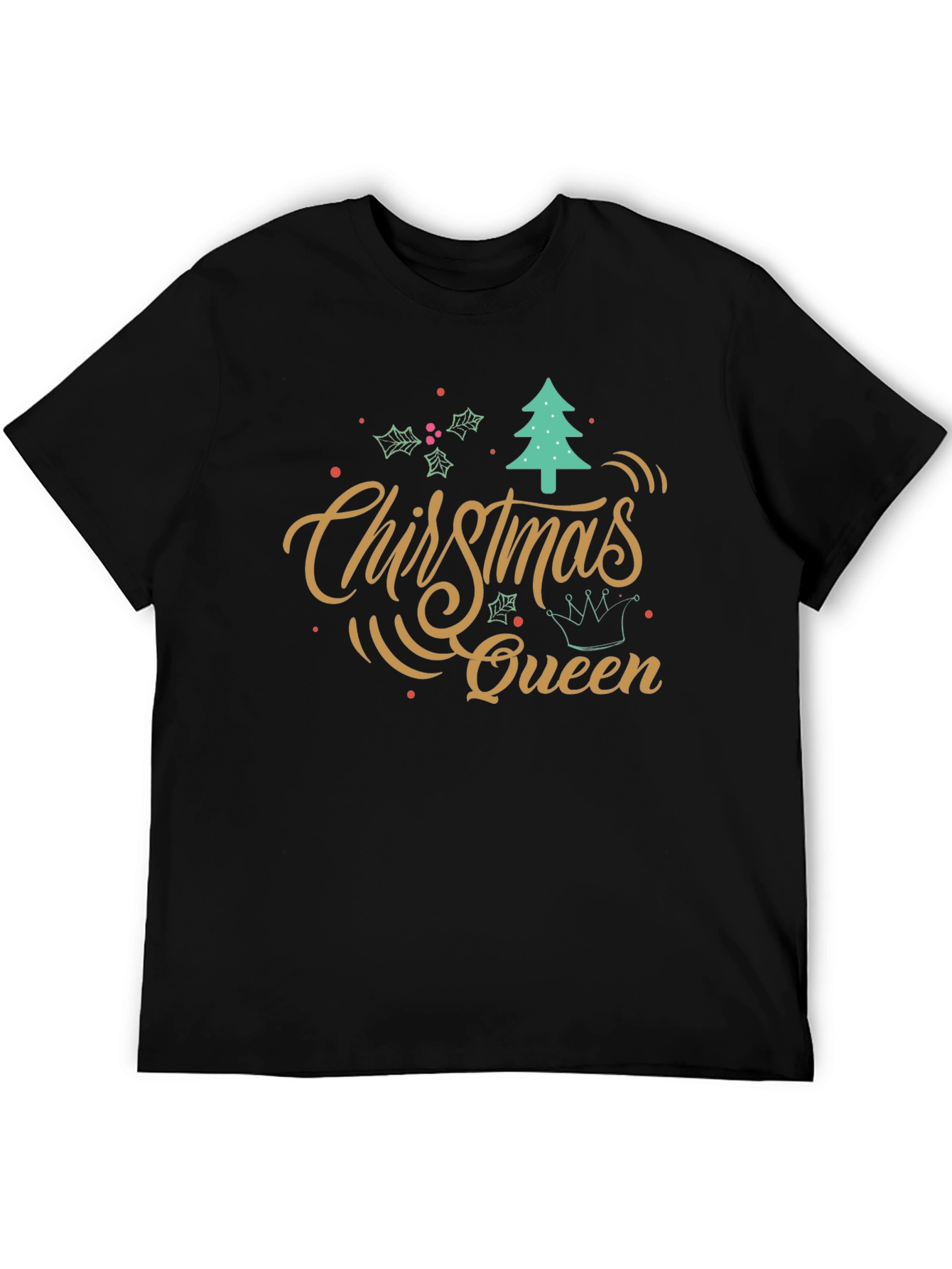 Christmas Queen Black T-Shirt