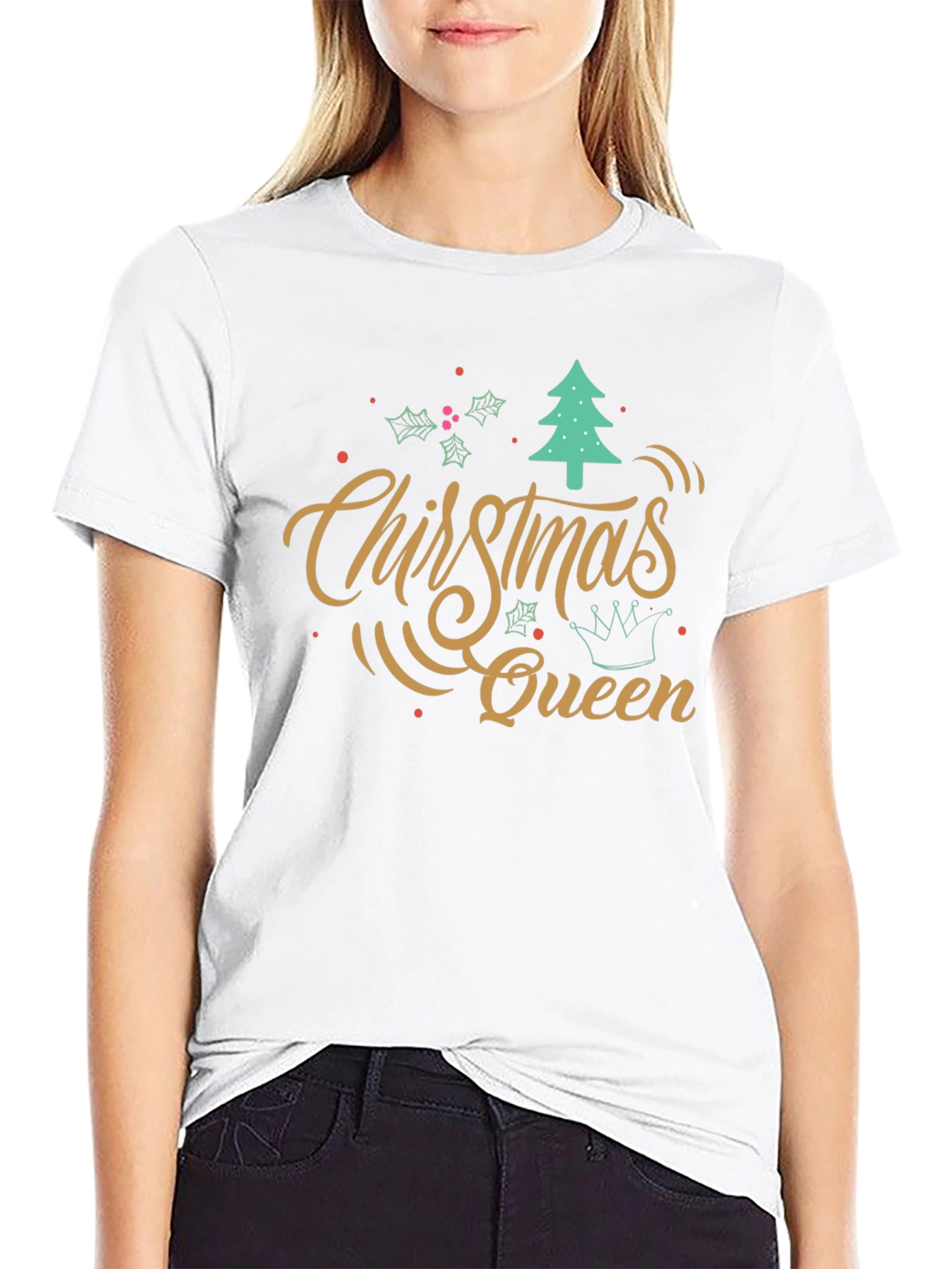 Christmas Queen Black T-Shirt