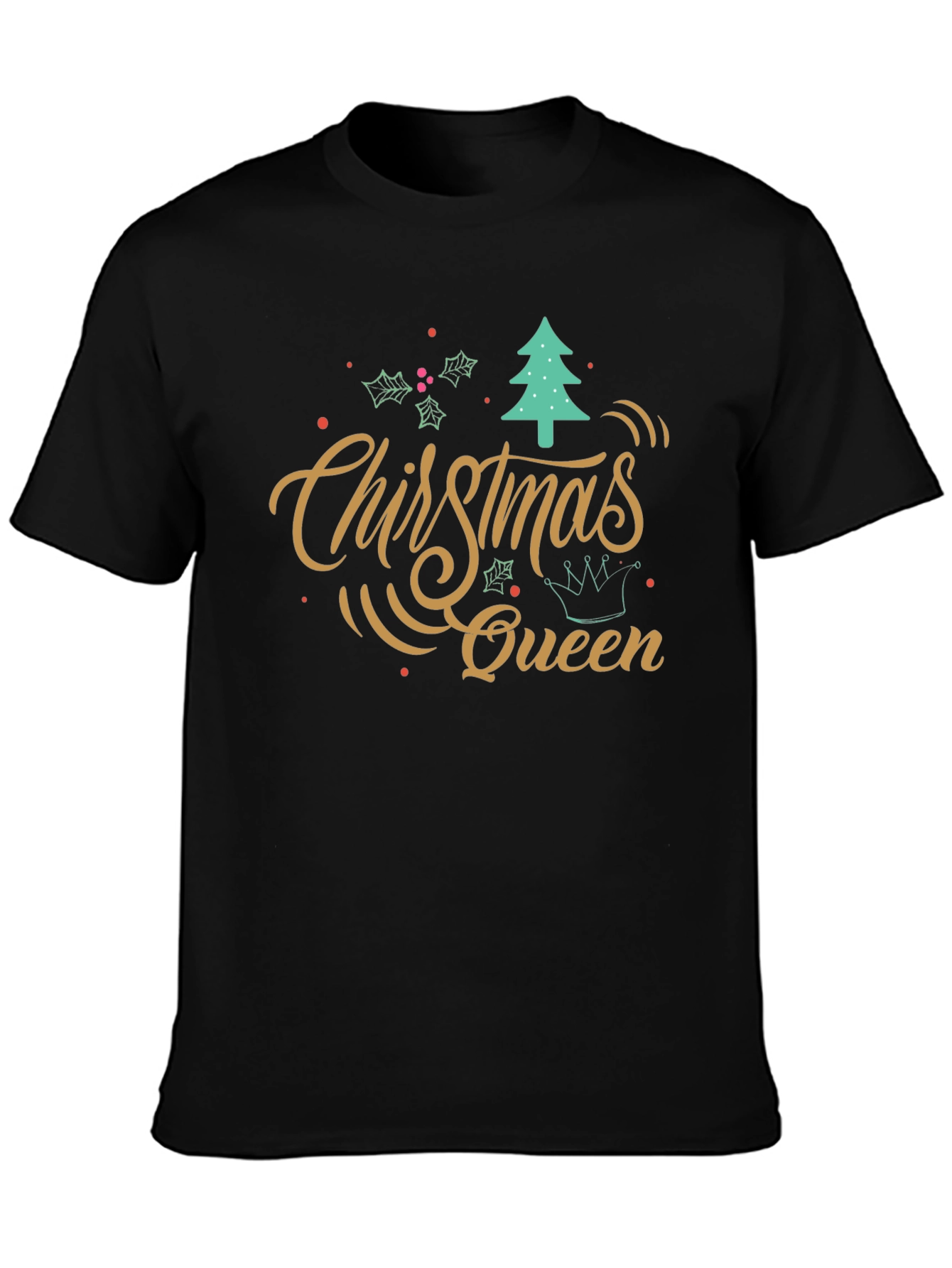 Christmas Queen Black T-Shirt