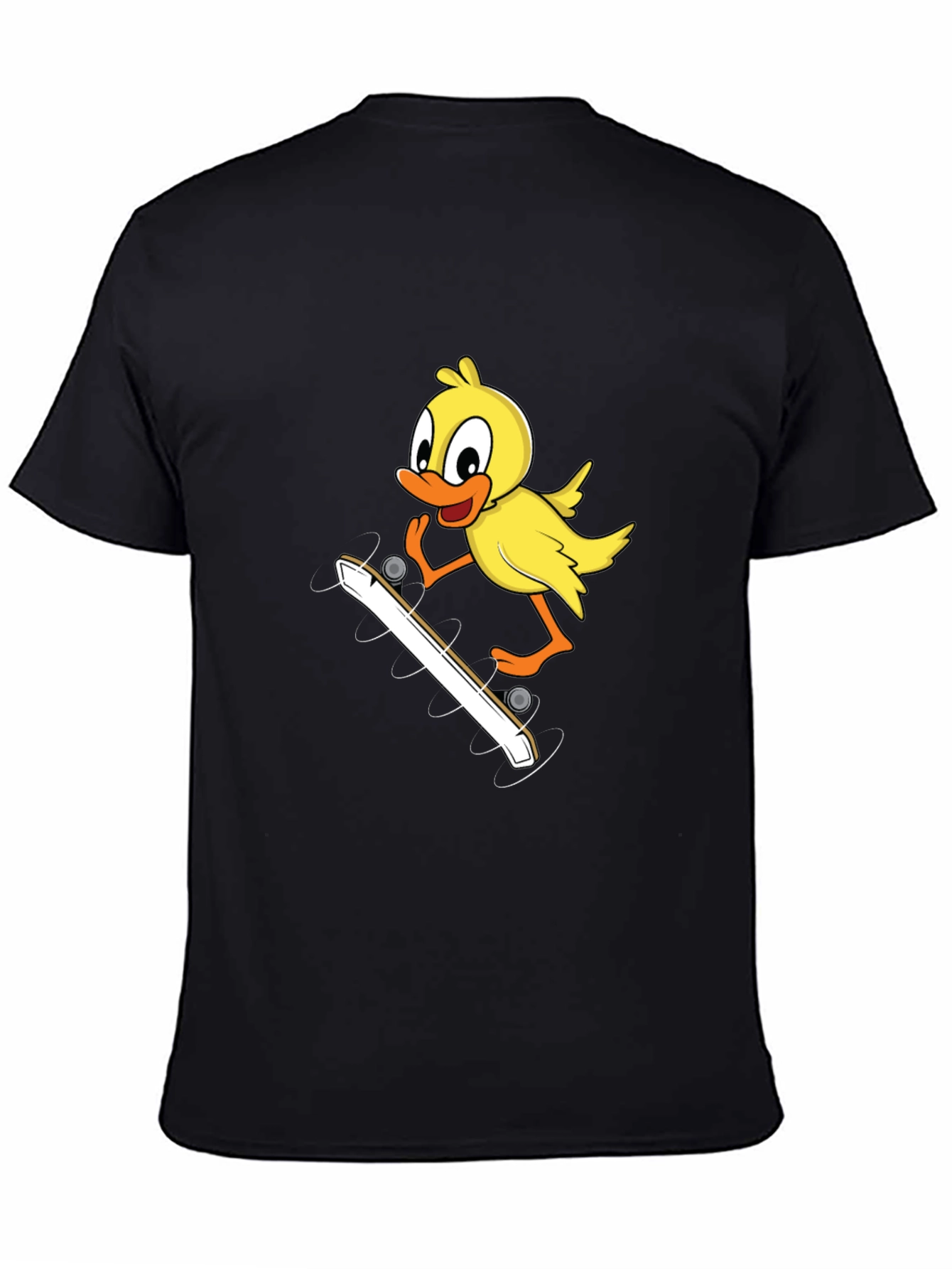 Duck Skateboarder Graphic Tee - Black Cotton Blend