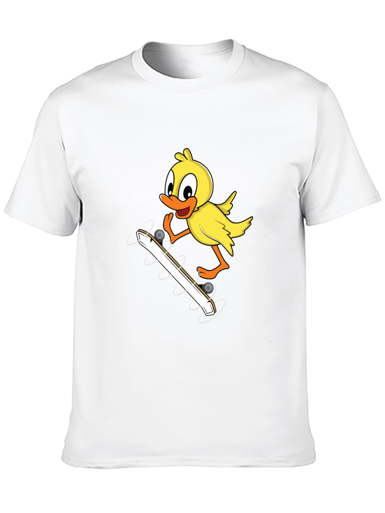 Duck Skateboarder Graphic Tee - Black Cotton Blend
