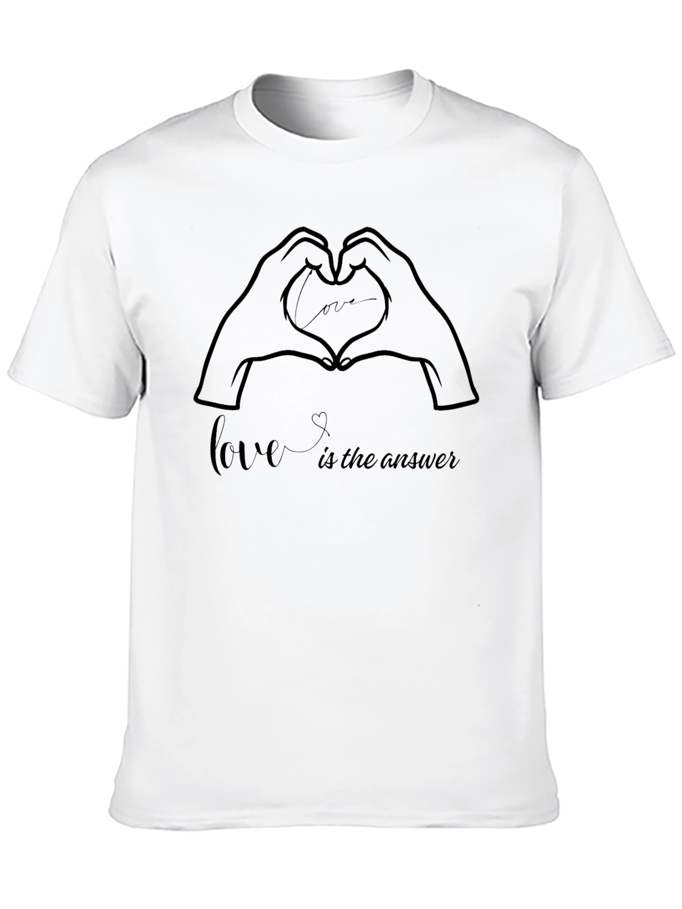 Love is the Answer T-Shirt - Heart Hands Design