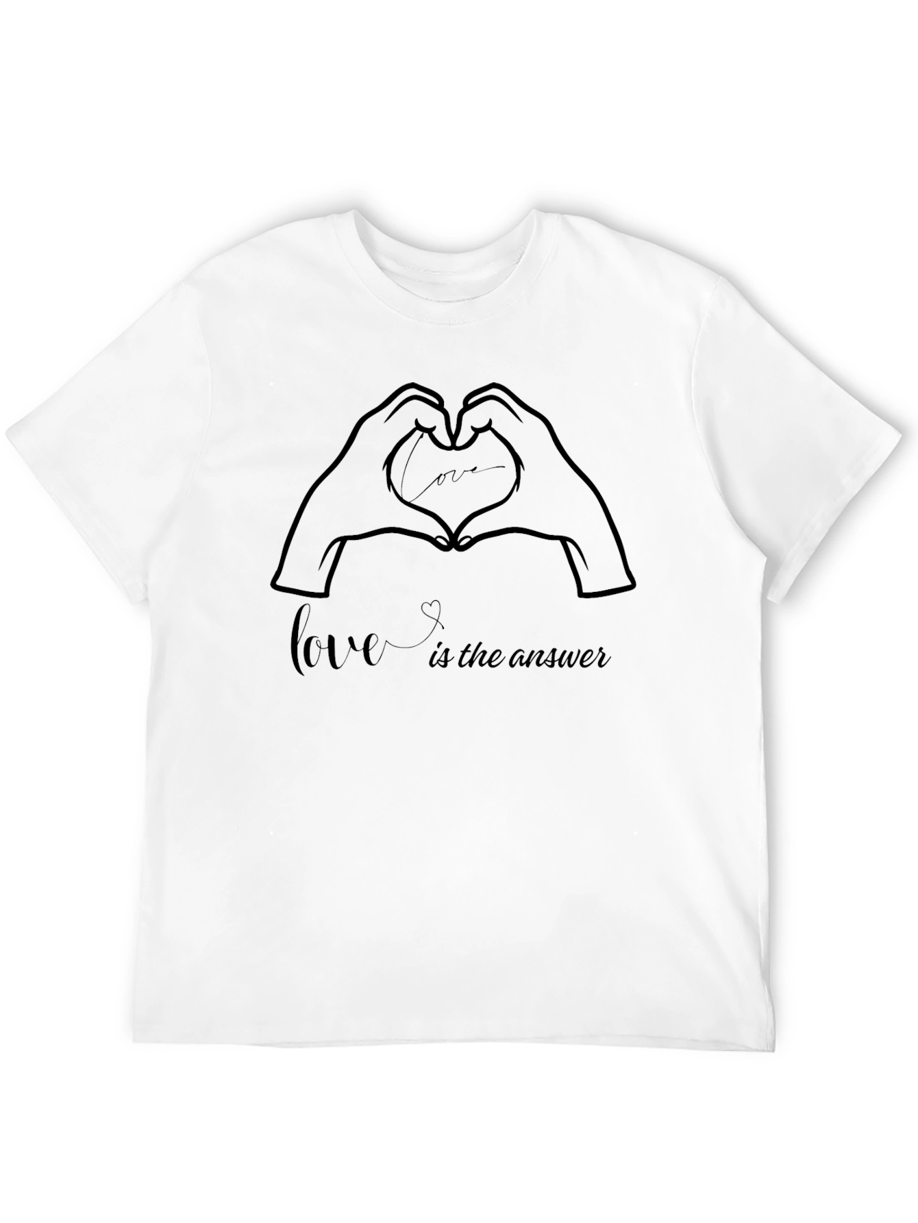 Love is the Answer T-Shirt - Heart Hands Design