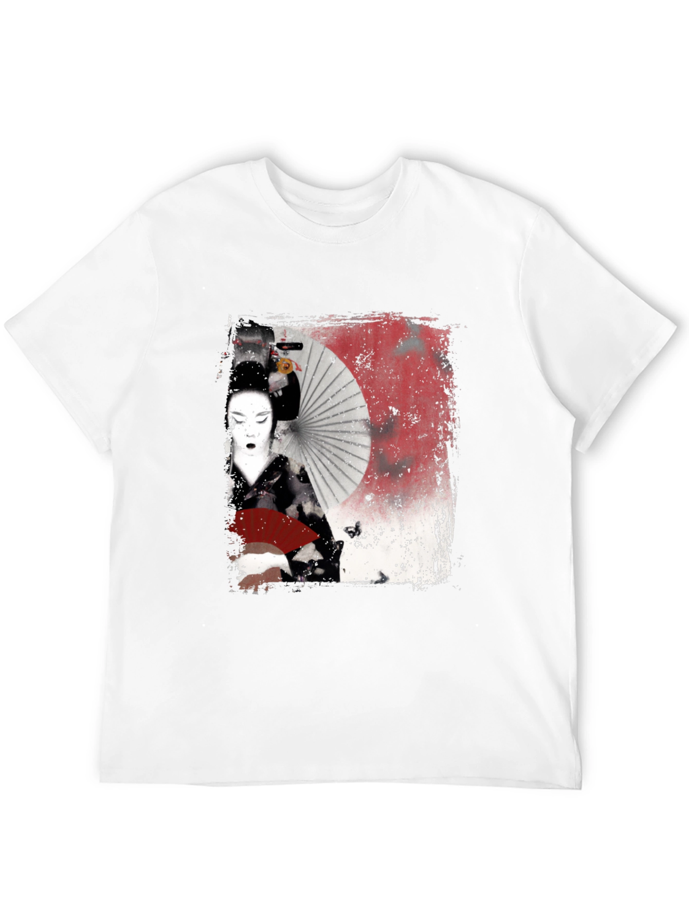 Geisha Graphic Print Black T-Shirt
