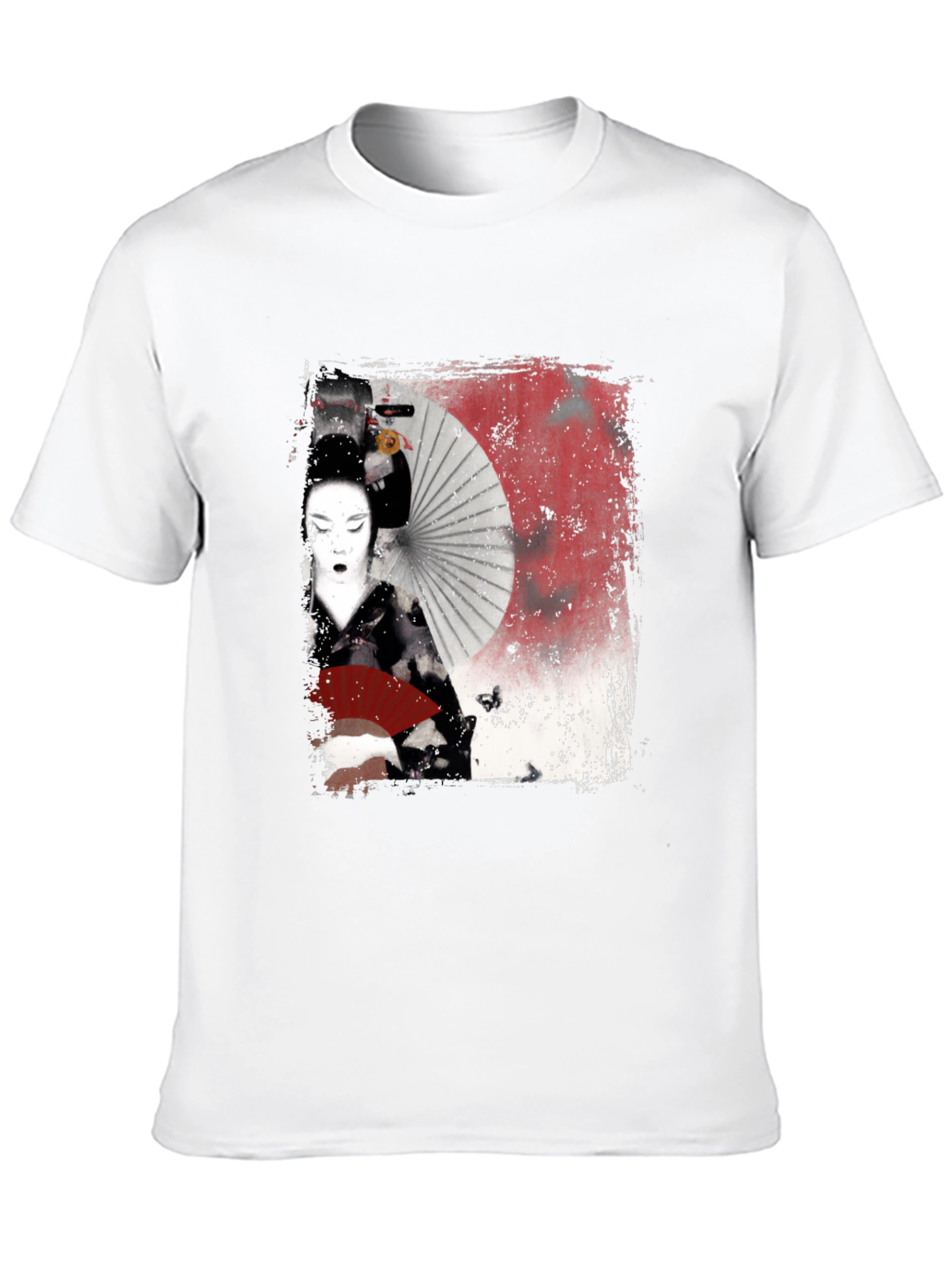 Geisha Graphic Print Black T-Shirt