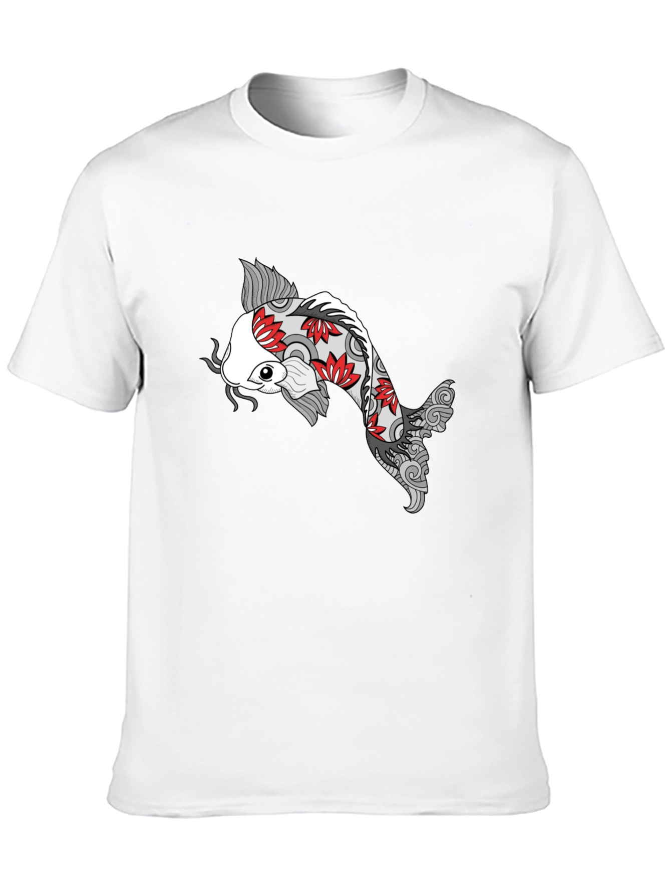 Koi Fish Graphic Black T-Shirt - Unique Design