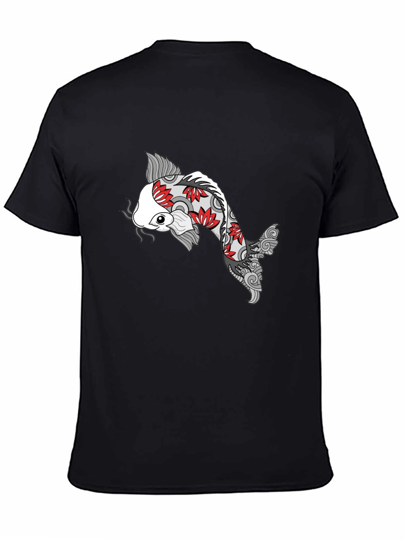 Koi Fish Graphic Black T-Shirt - Unique Design