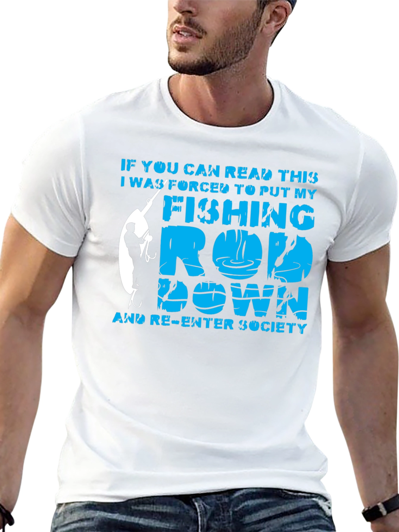 Fishing Rod Graphic T-Shirt - Re-Enter Society