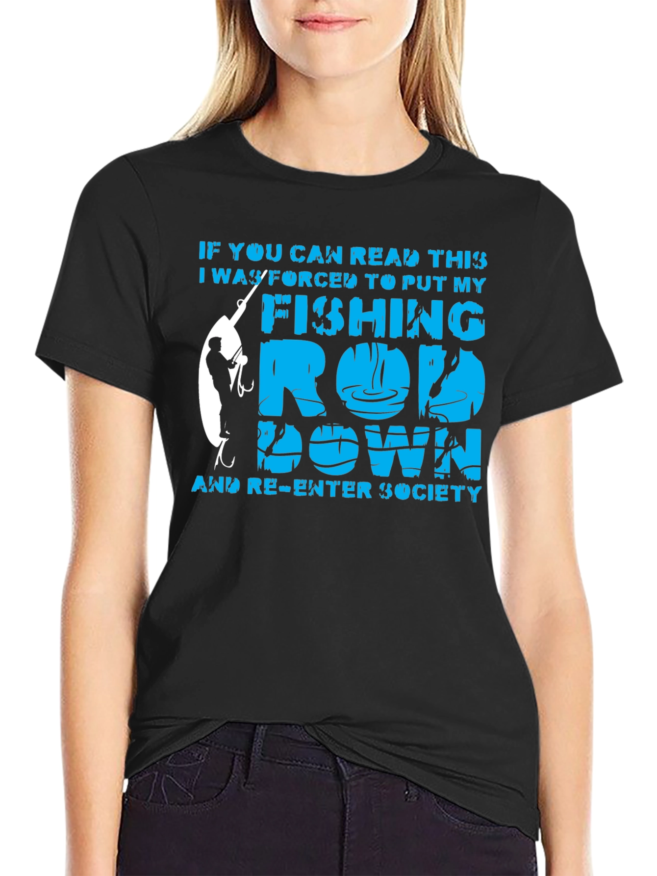 Fishing Rod Graphic T-Shirt - Re-Enter Society