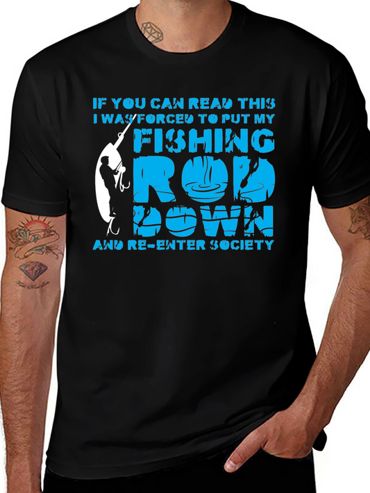 Fishing Rod Graphic T-Shirt - Re-Enter Society