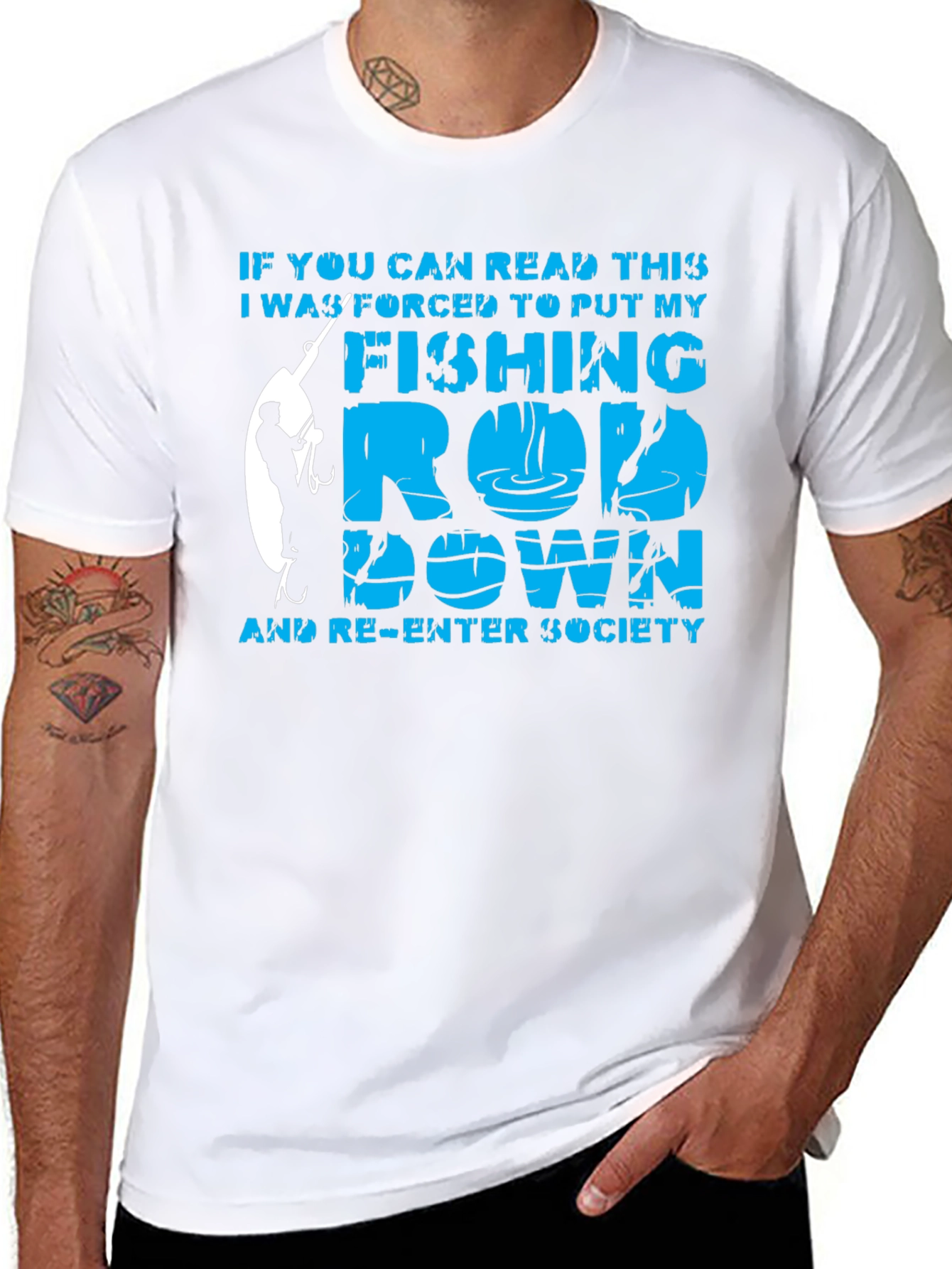 Fishing Rod Graphic T-Shirt - Re-Enter Society