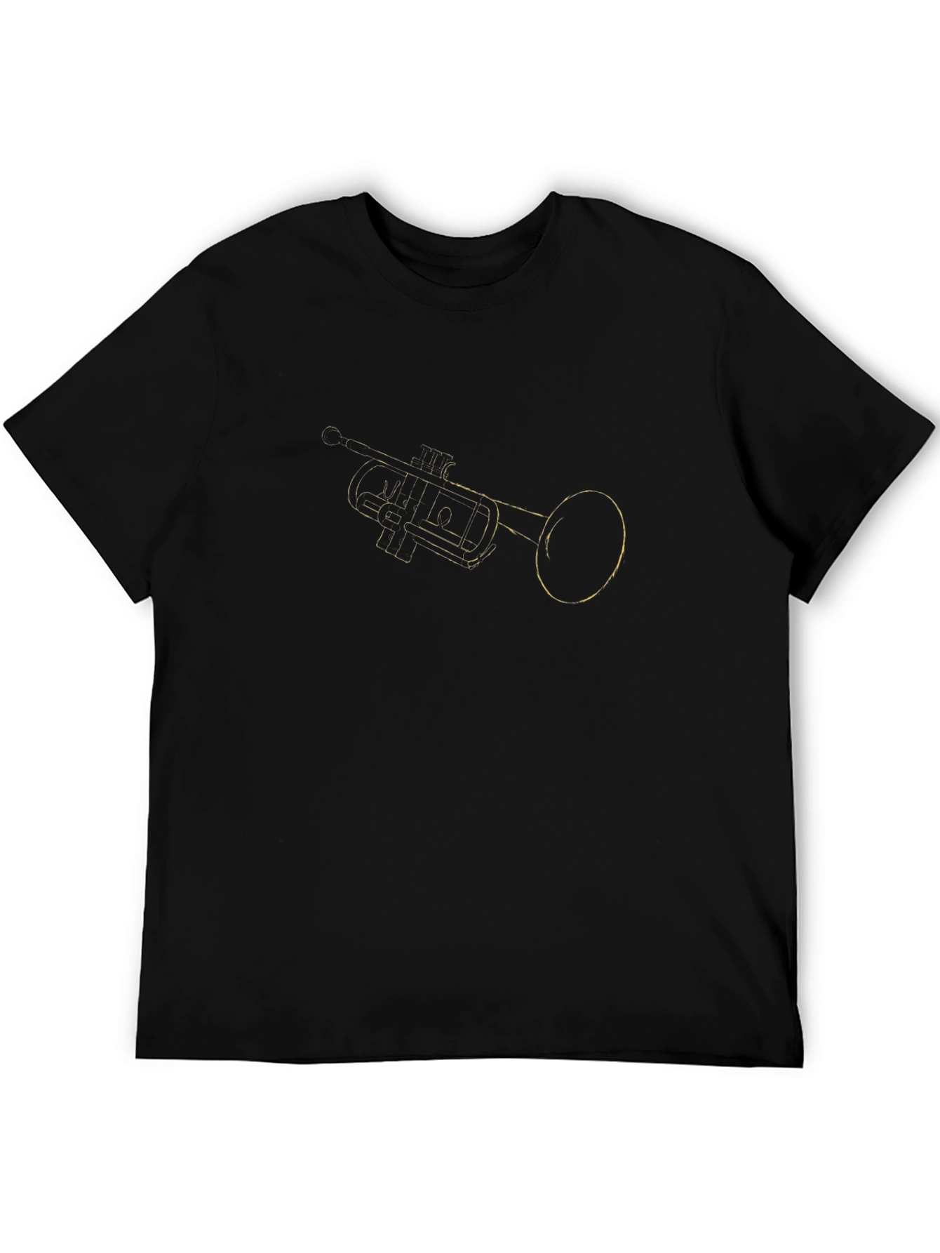 Cool Black Trumpet Graphic T-Shirt