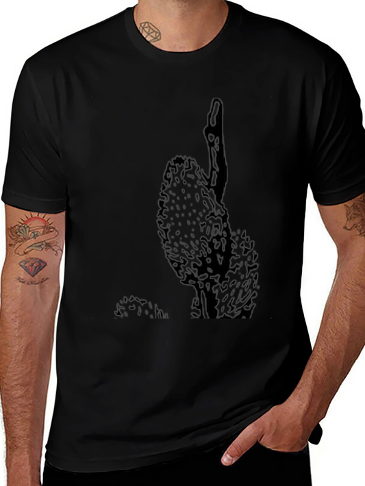 Mens Black Cactus Graphic Tee