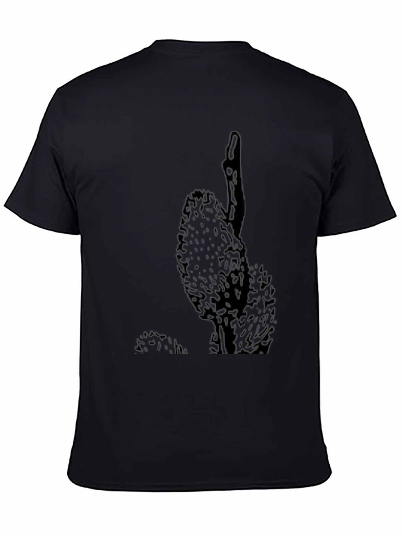 Mens Black Cactus Graphic Tee