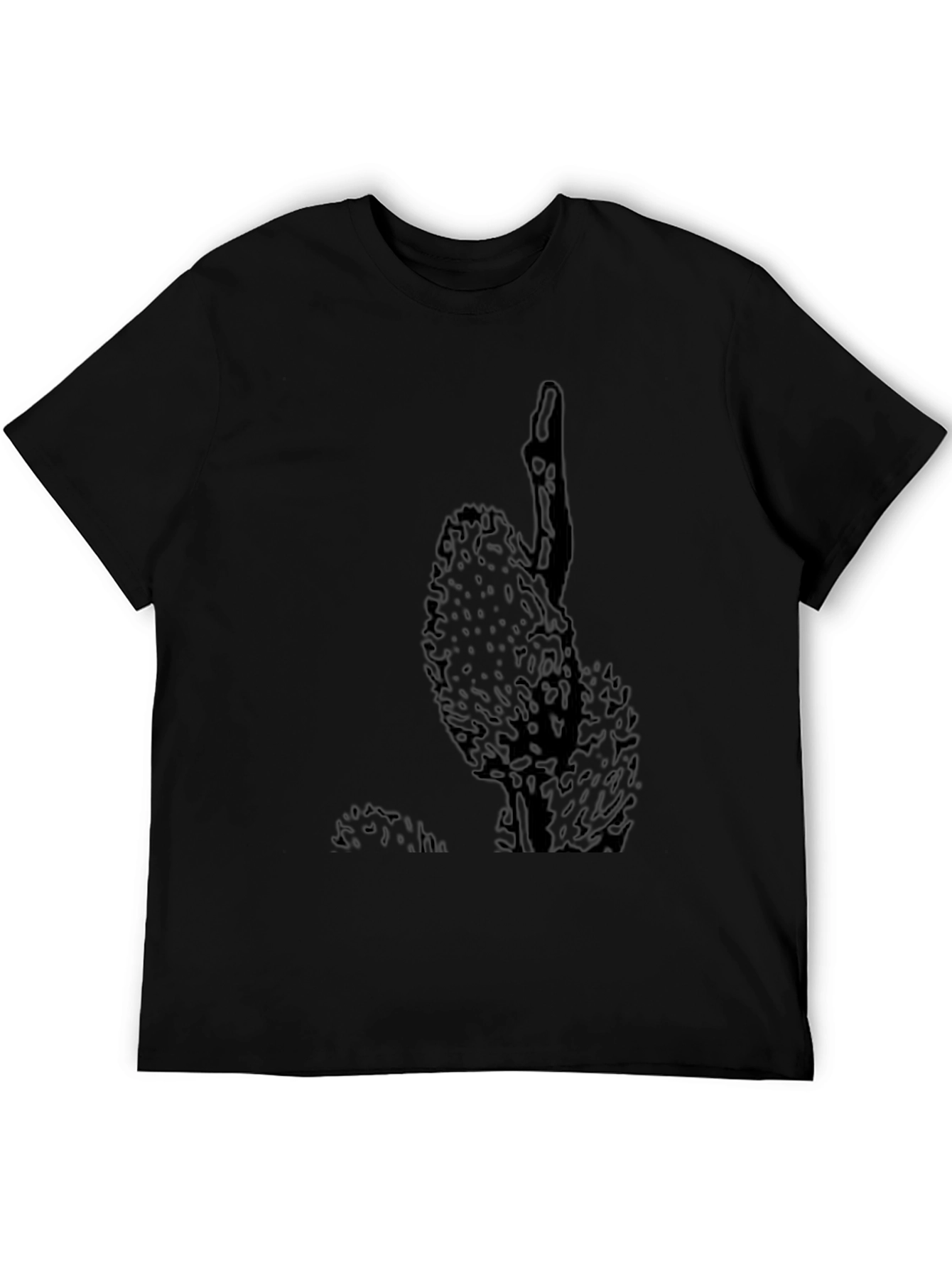 Mens Black Cactus Graphic Tee