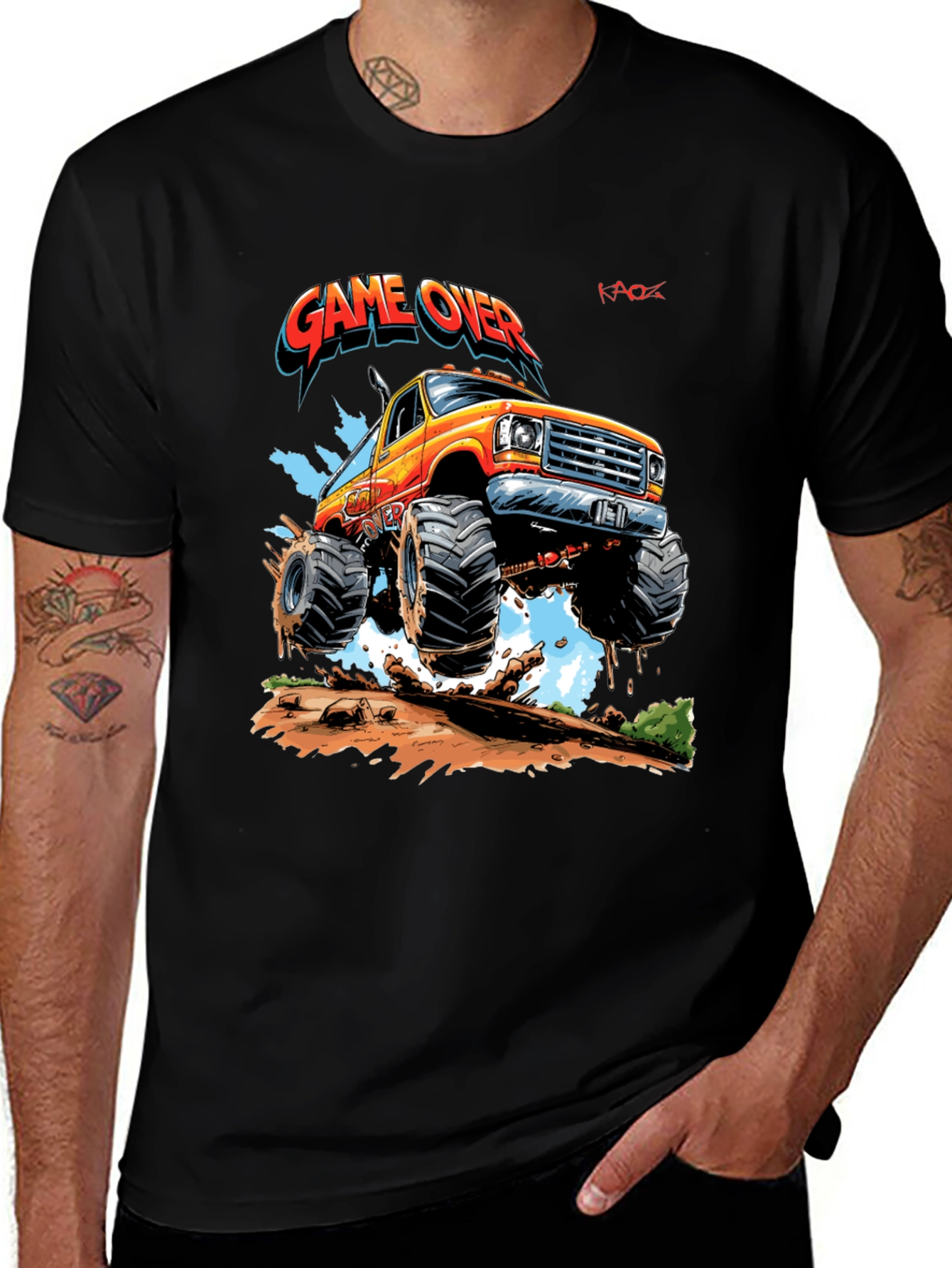Game Over Monster Truck Graphic T-Shirt