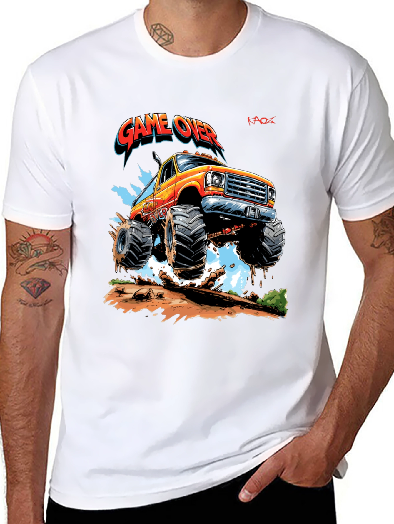 Game Over Monster Truck Graphic T-Shirt