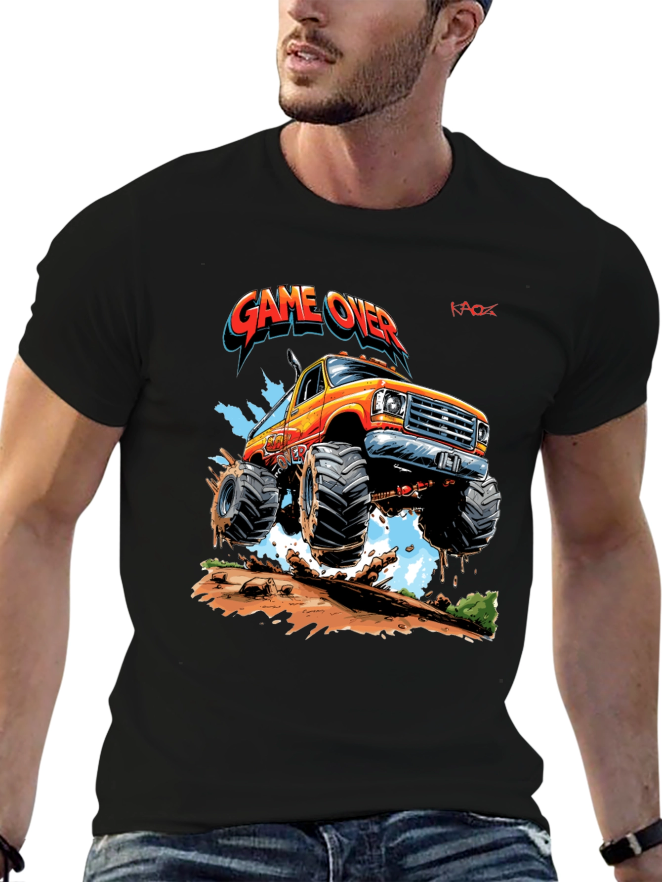 Game Over Monster Truck Graphic T-Shirt