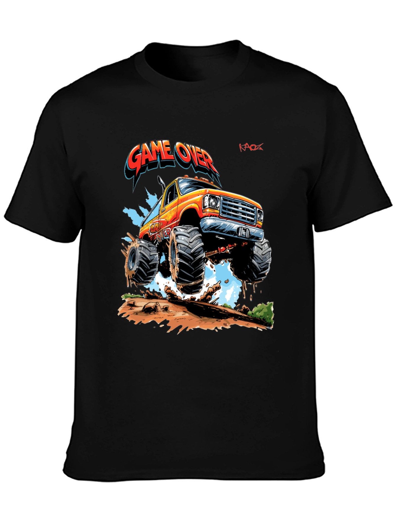 Game Over Monster Truck Graphic T-Shirt