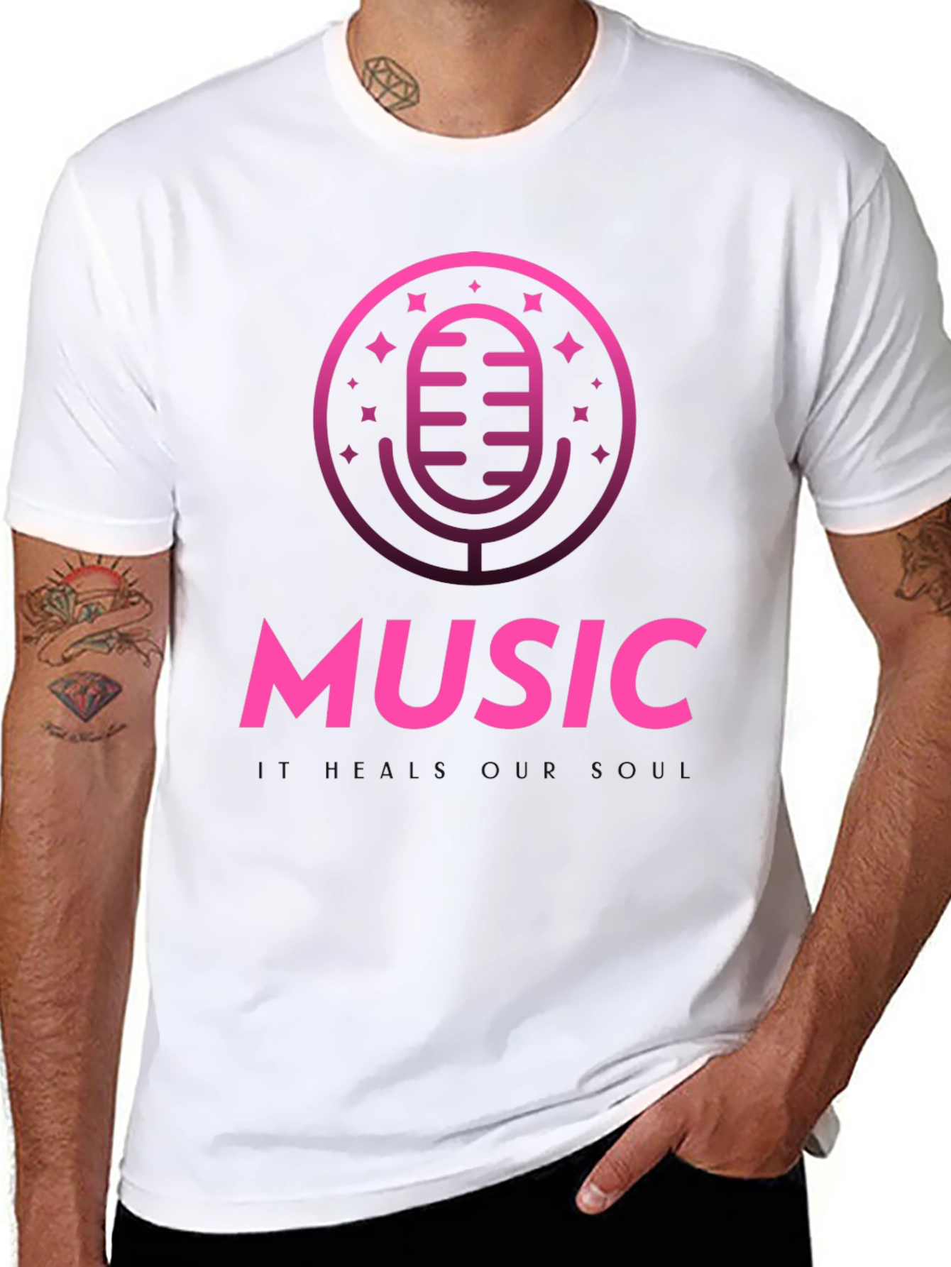 Music T-Shirt - Microphone Graphic
