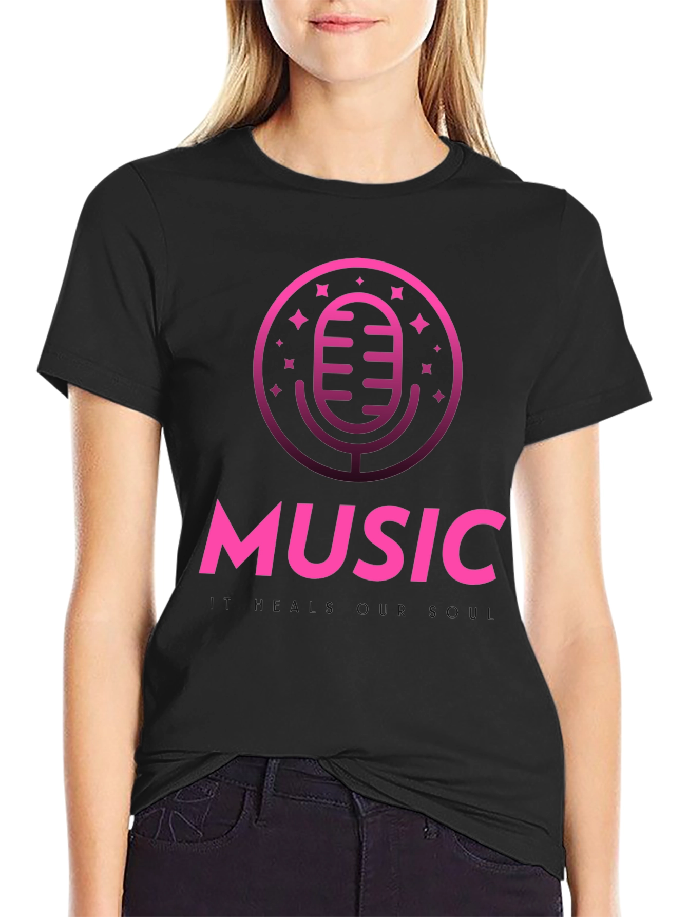 Music T-Shirt - Microphone Graphic