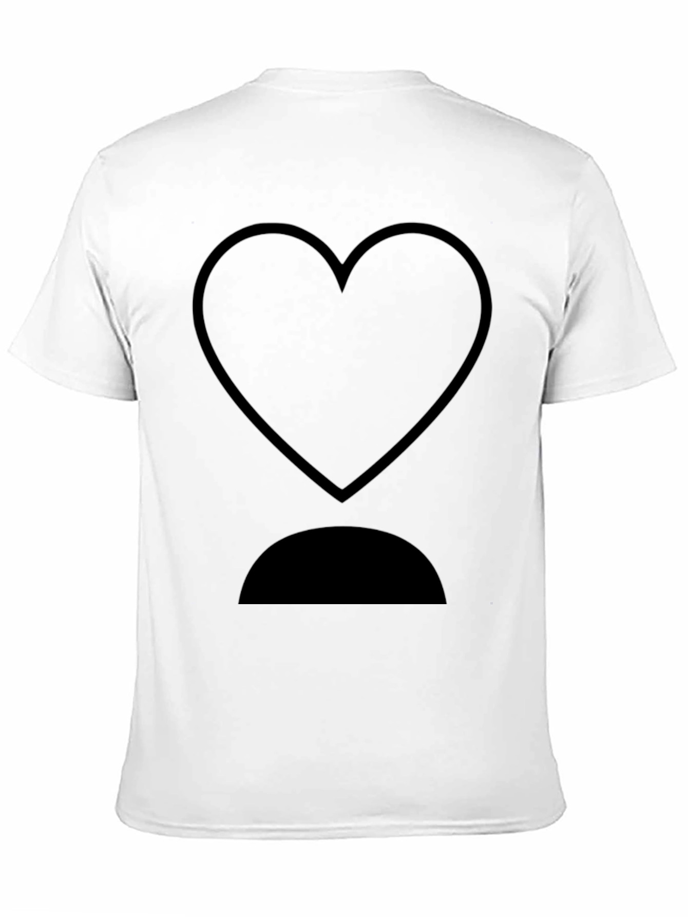 Heart and Half Circle Black Graphic T-Shirt