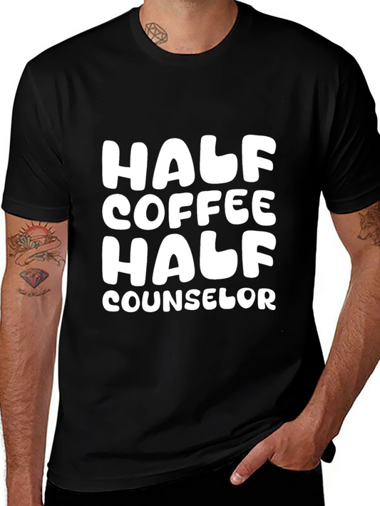 Half Coffee Half Counselor Graphic Tee