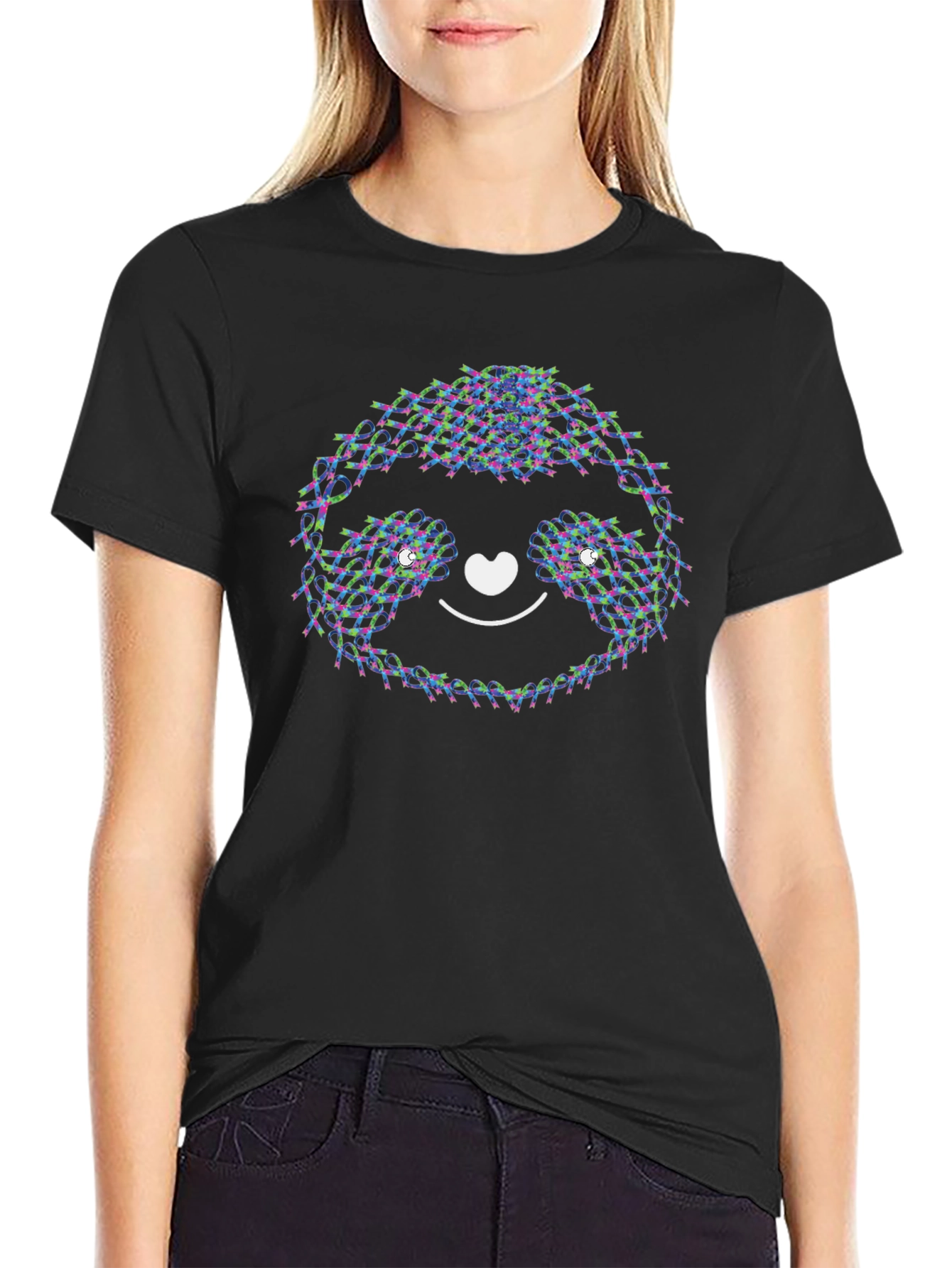 Cute Sloth Face Tee - Unique Graphic Print