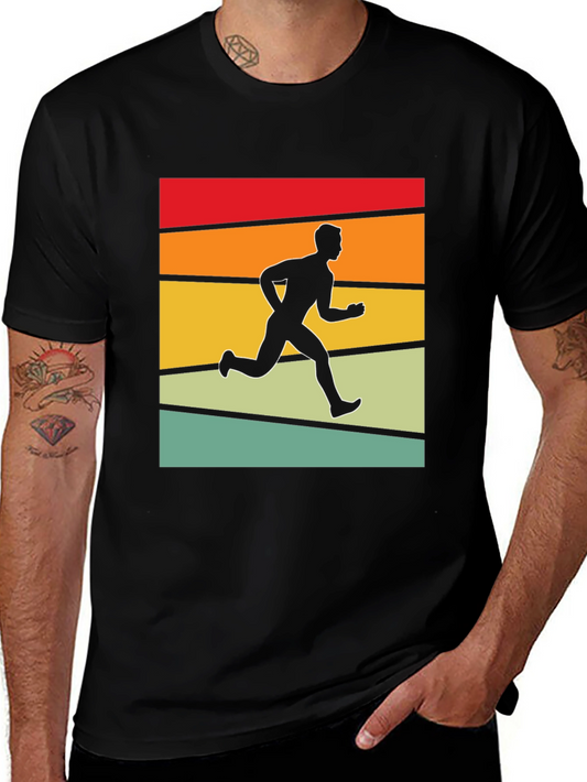 Retro Runner Graphic Tee - Vintage Style Athletic Shirt
