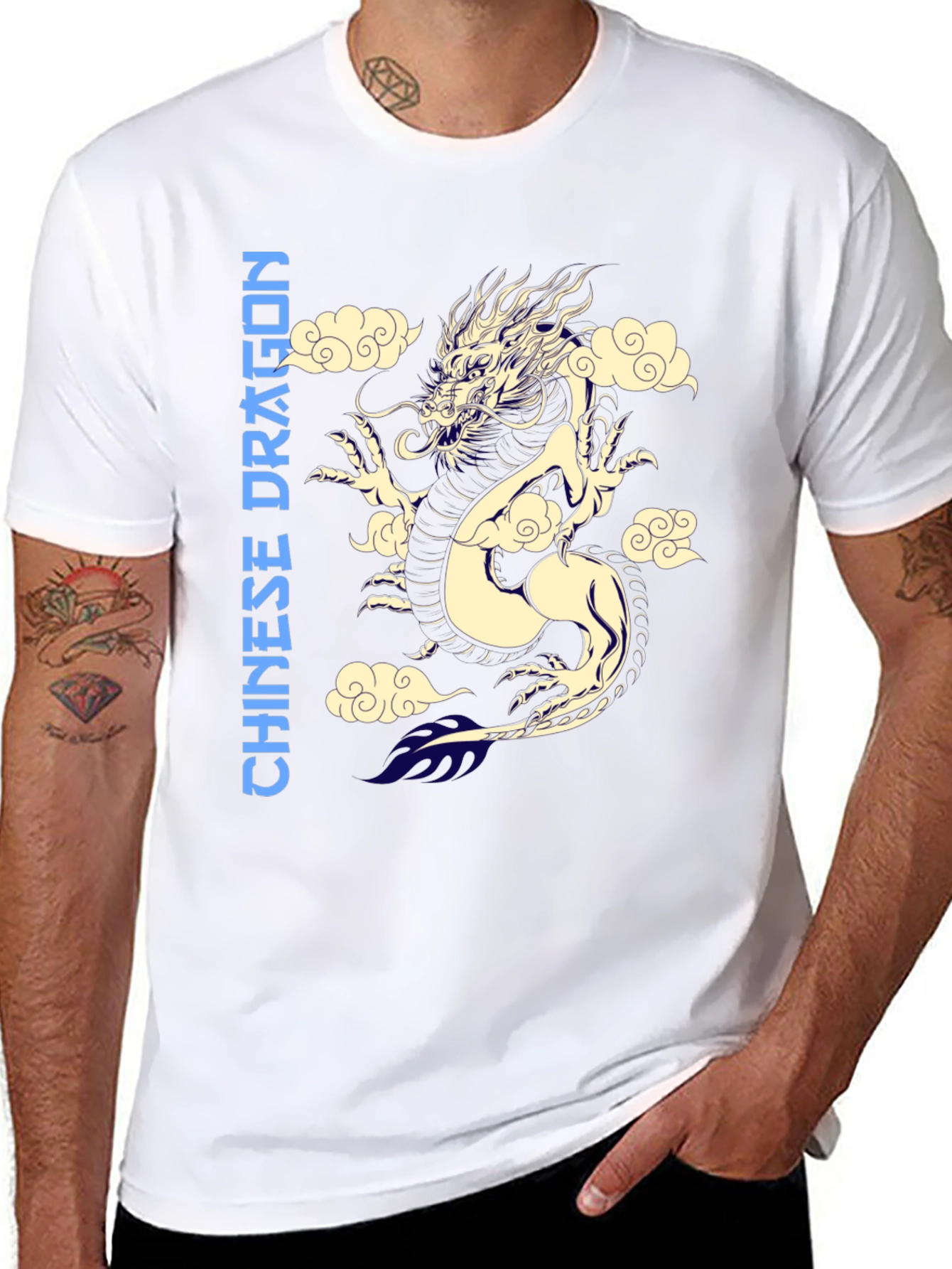 Chinese Dragon Graphic Tee - Mens Black T-Shirt