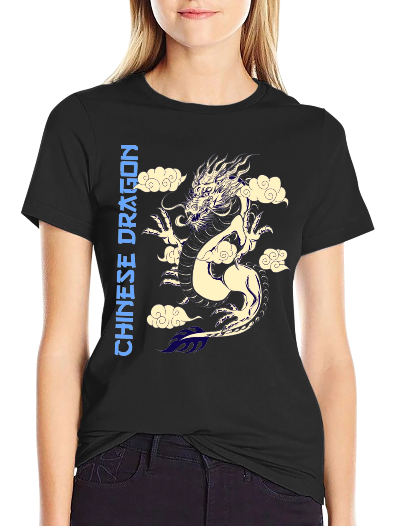 Chinese Dragon Graphic Tee - Mens Black T-Shirt