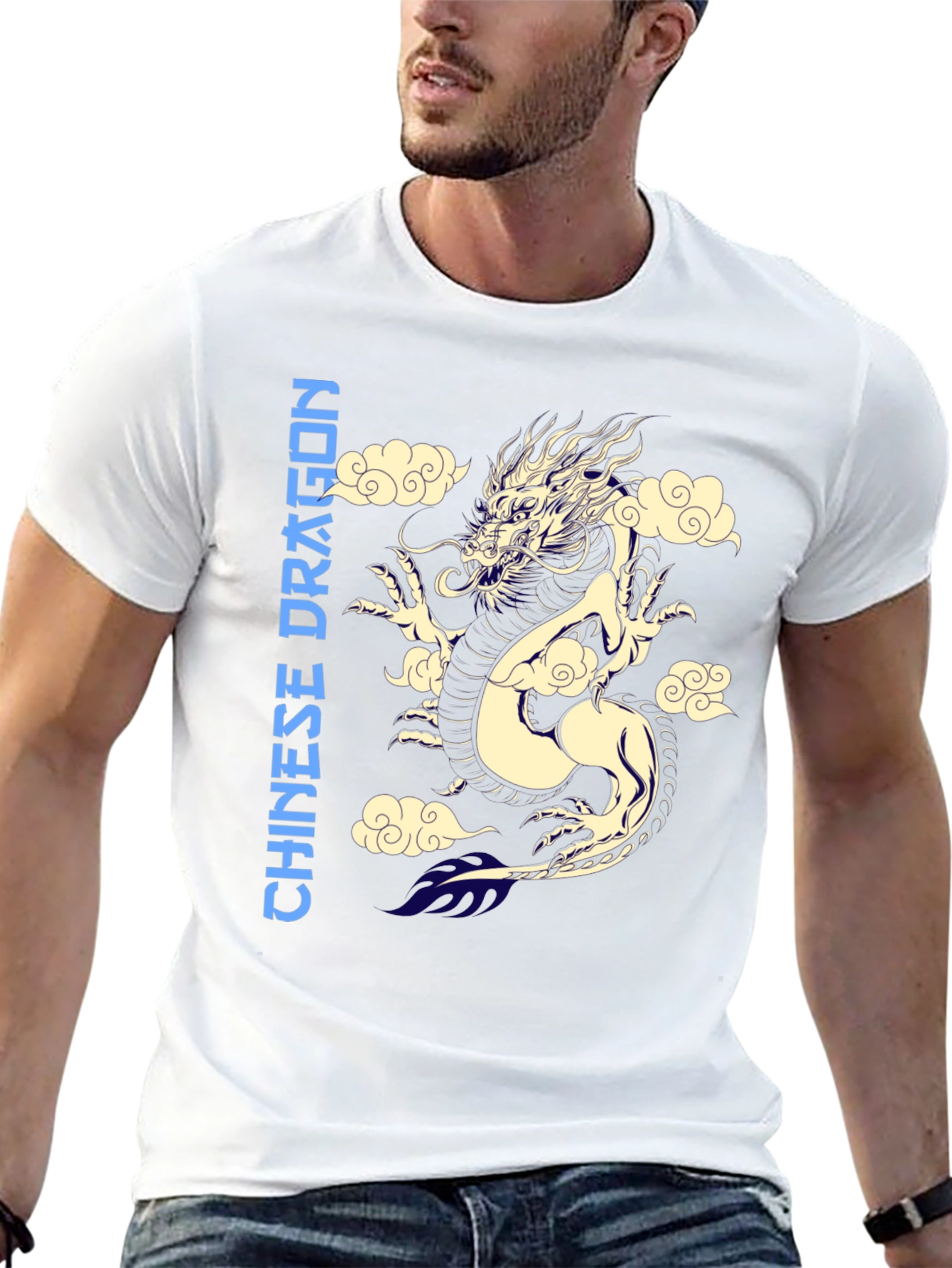 Chinese Dragon Graphic Tee - Mens Black T-Shirt