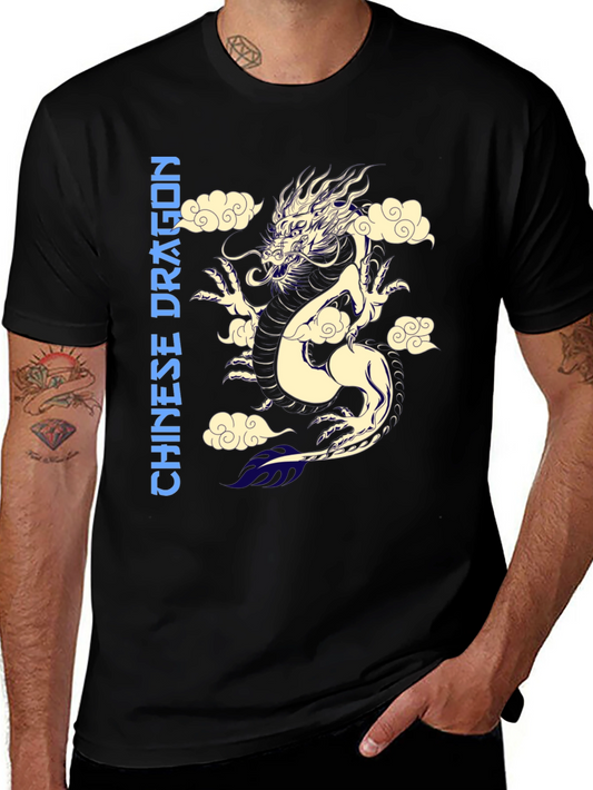 Chinese Dragon Graphic Tee - Mens Black T-Shirt