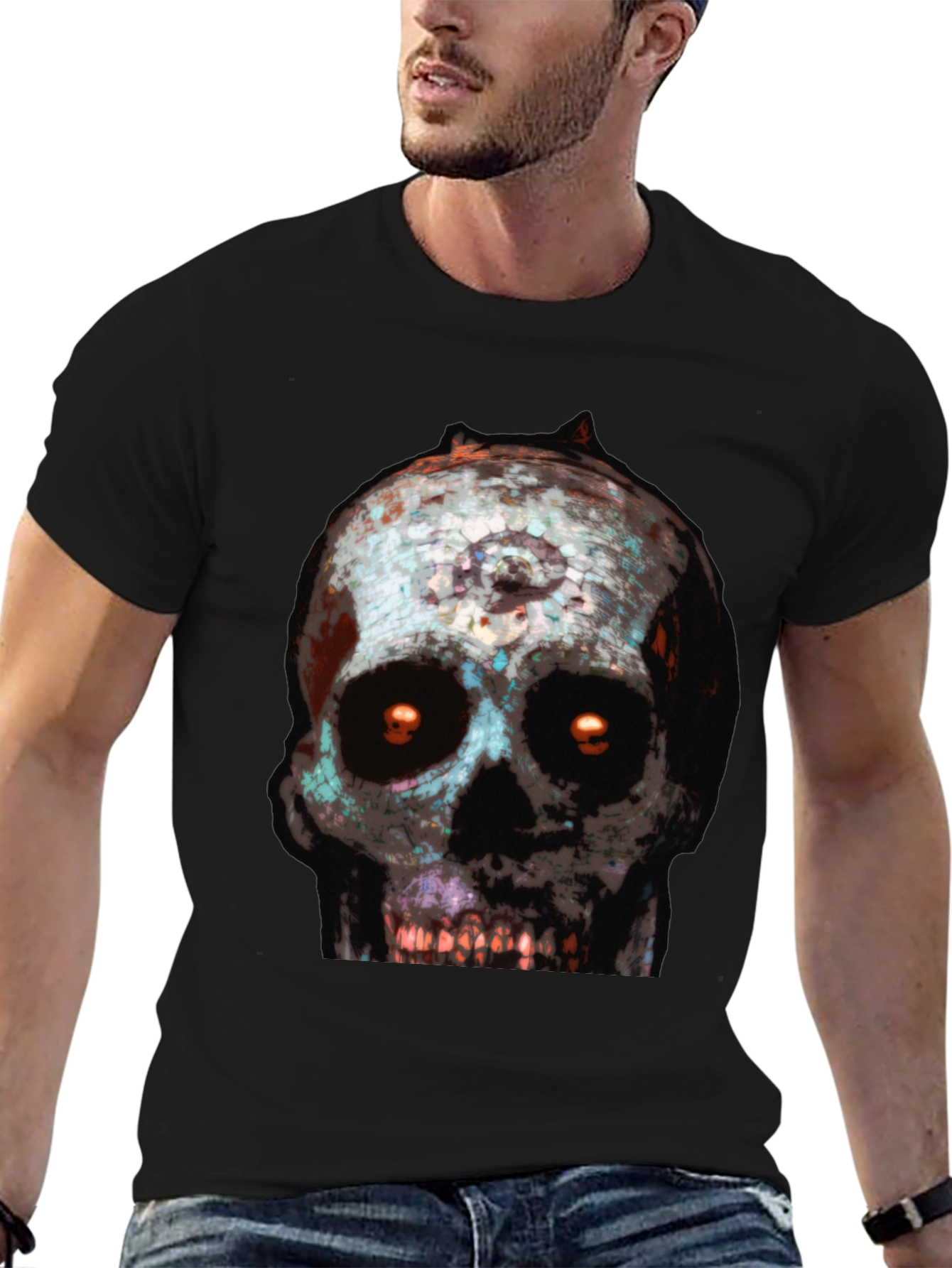 Skull Graphic Print Mens T-Shirt