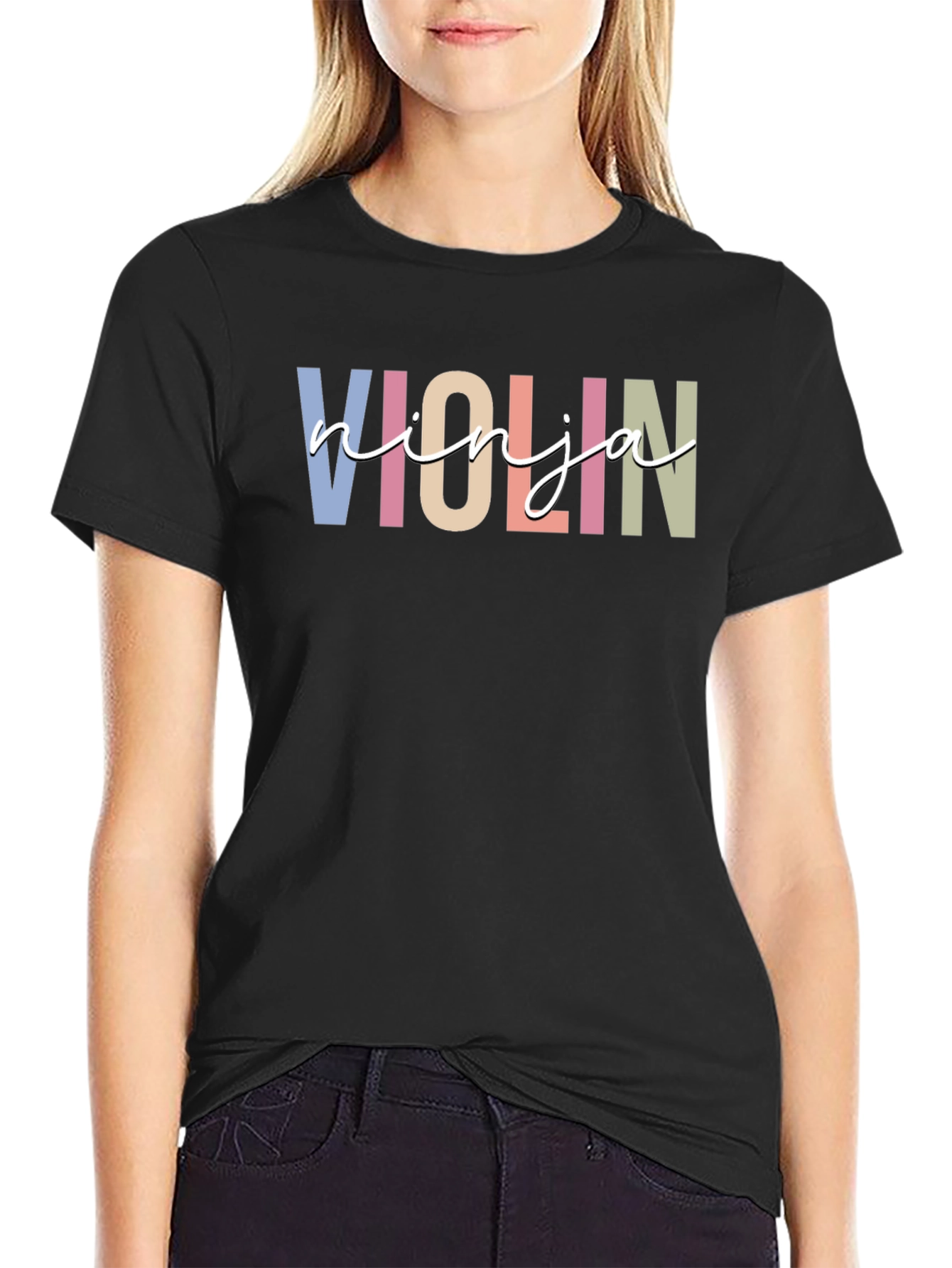 Violin Ninja Graphic Tee - Classic Crew Neck