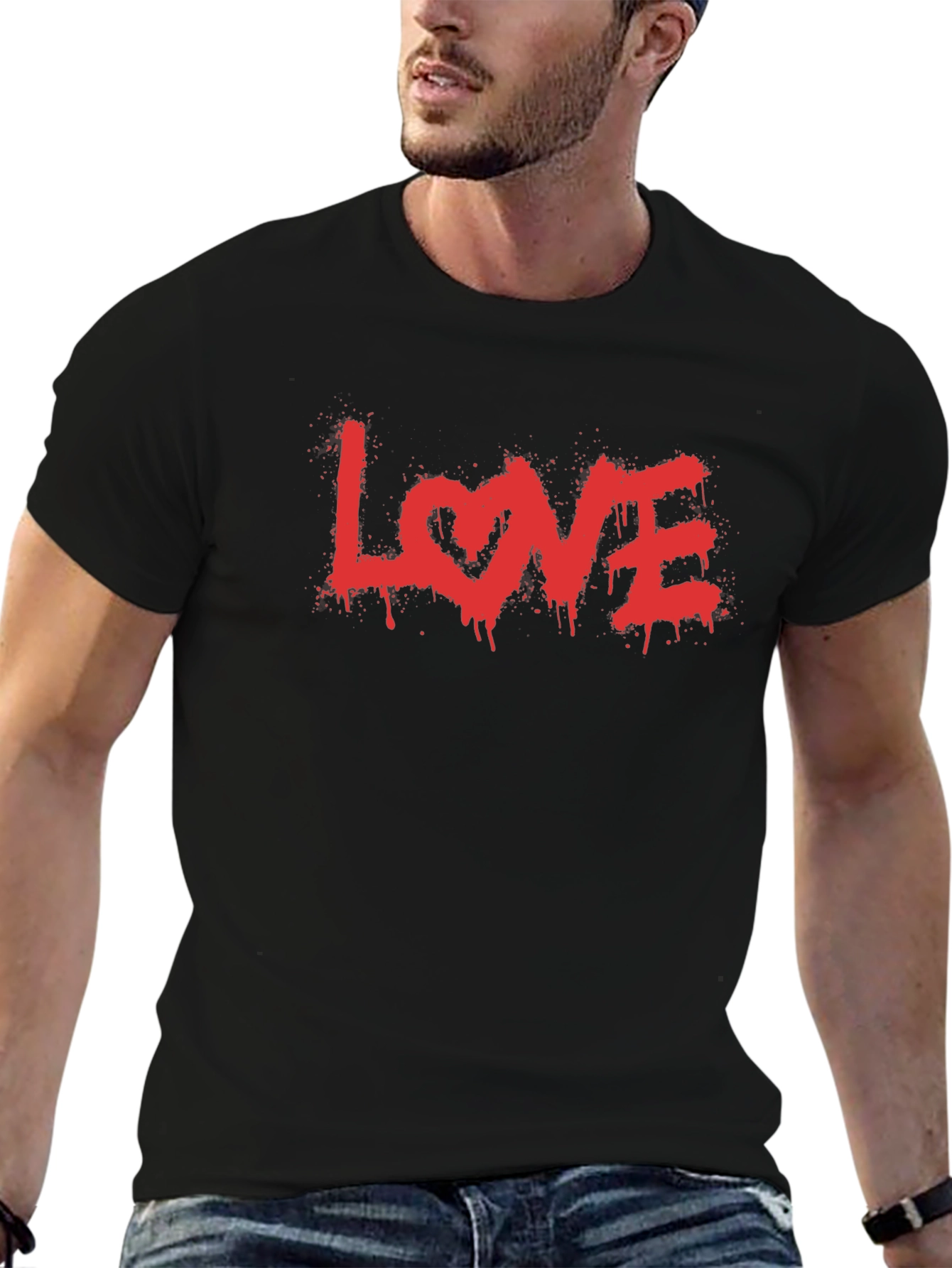 LOVE Graphic Tee - Valentines Day Black T-Shirt