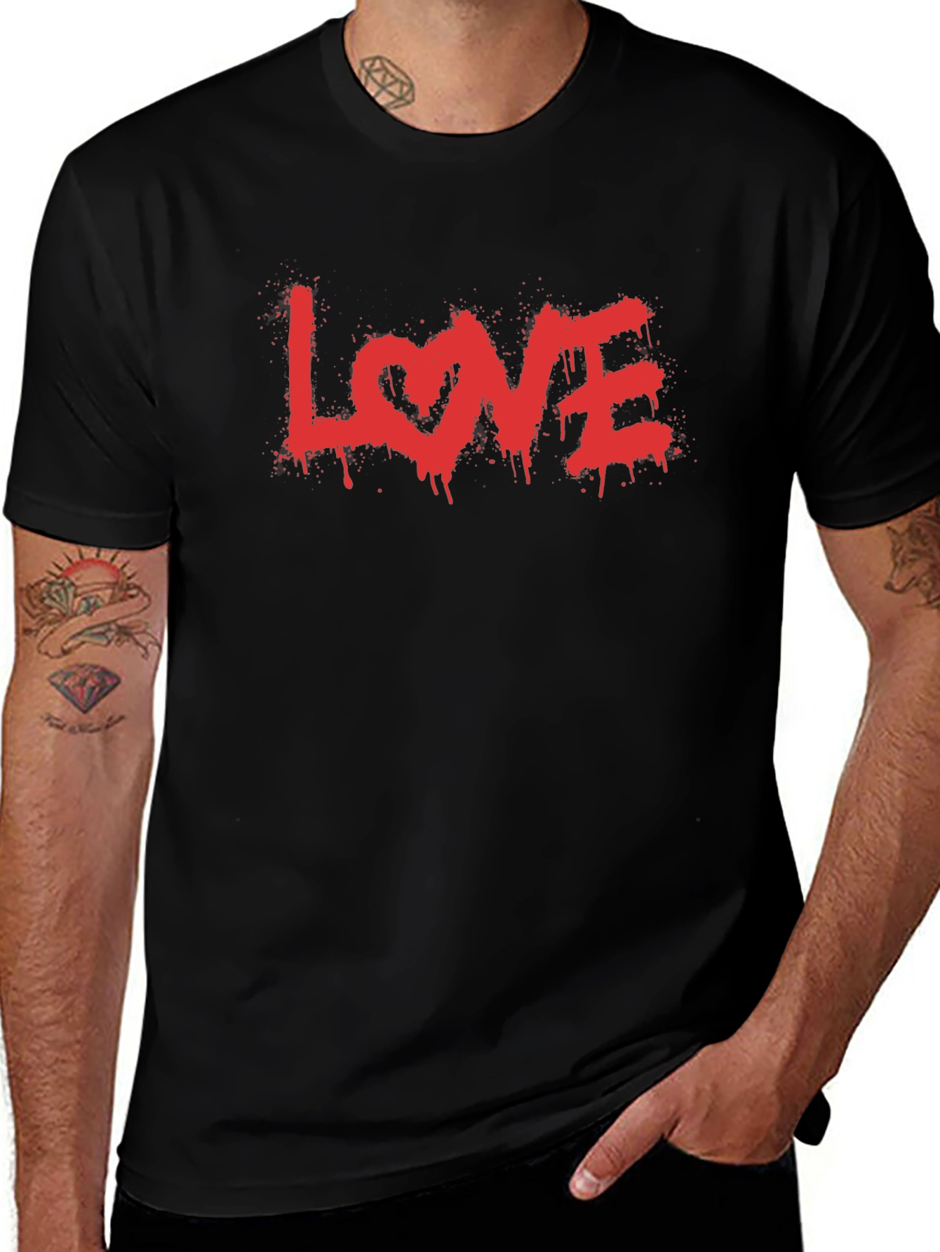 LOVE Graphic Tee - Valentines Day Black T-Shirt