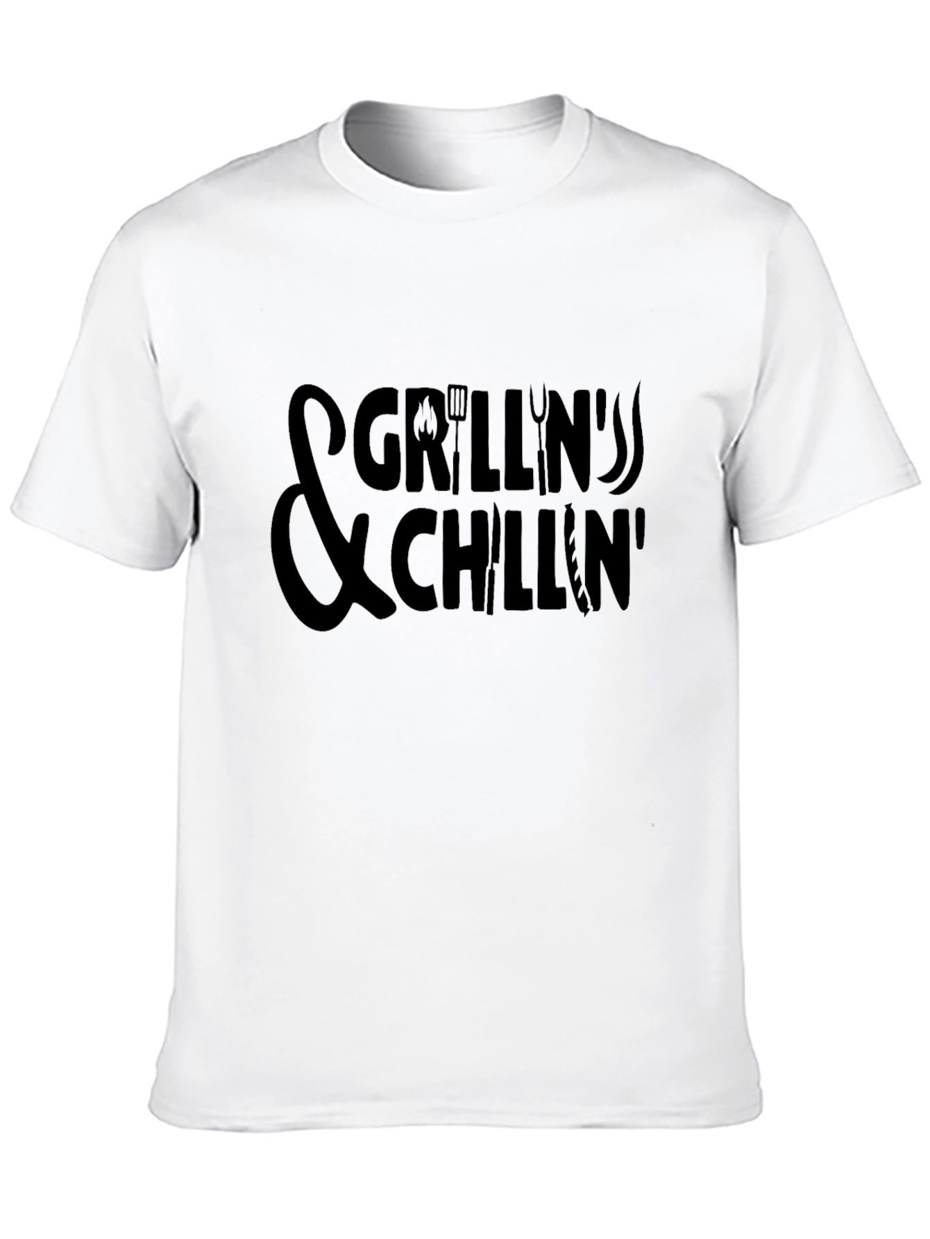 Grillin & Chillin Graphic Tee - Black BBQ T-Shirt