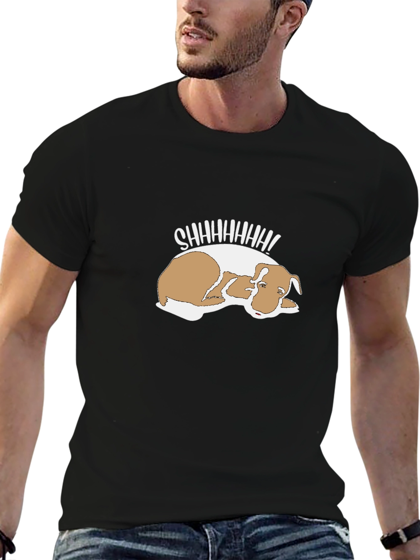 Shhh! Sleeping Dog Graphic Tee - Comfy & Cute