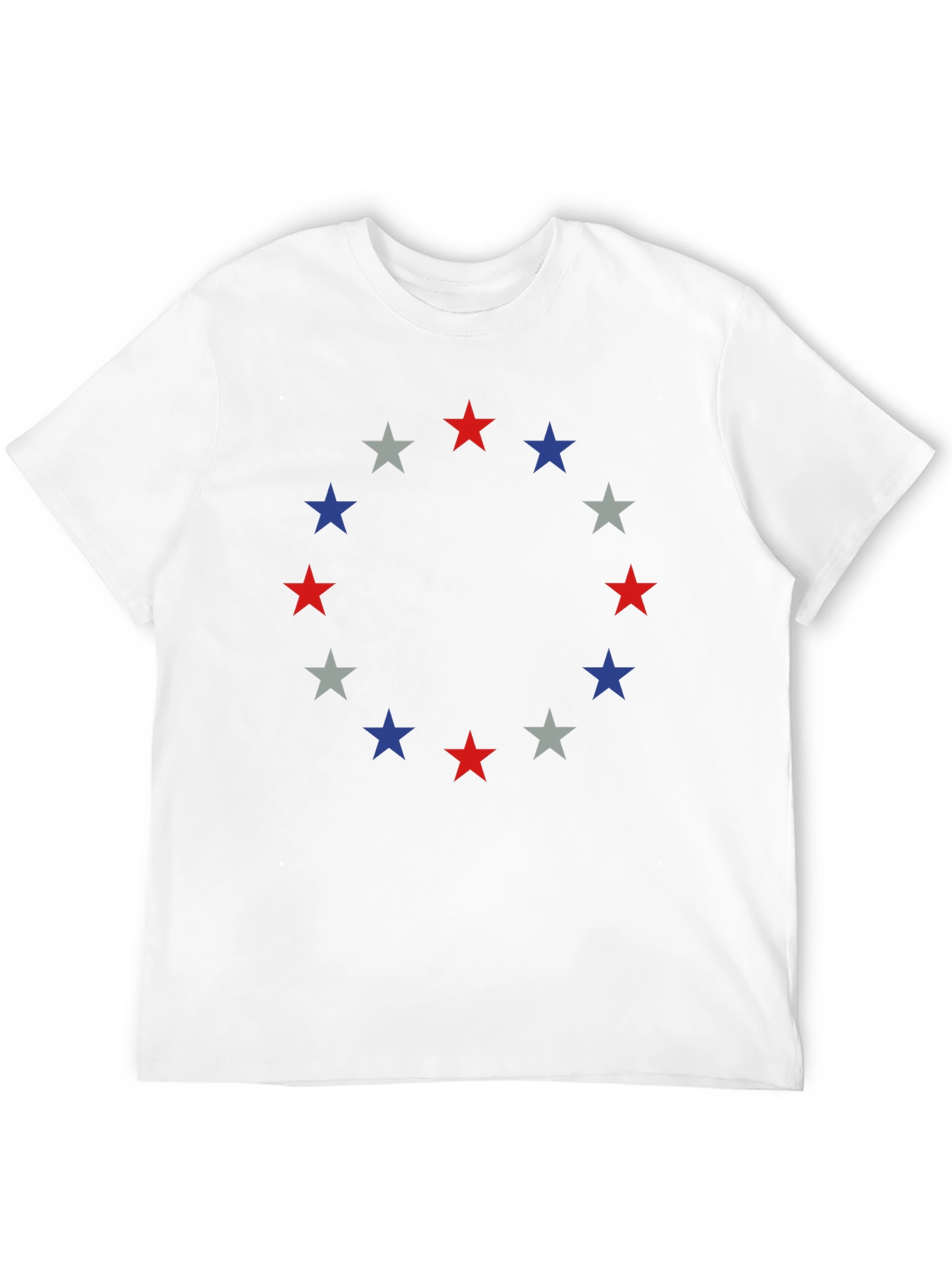 Patriotic Star Circle T-Shirt - Red White and Blue