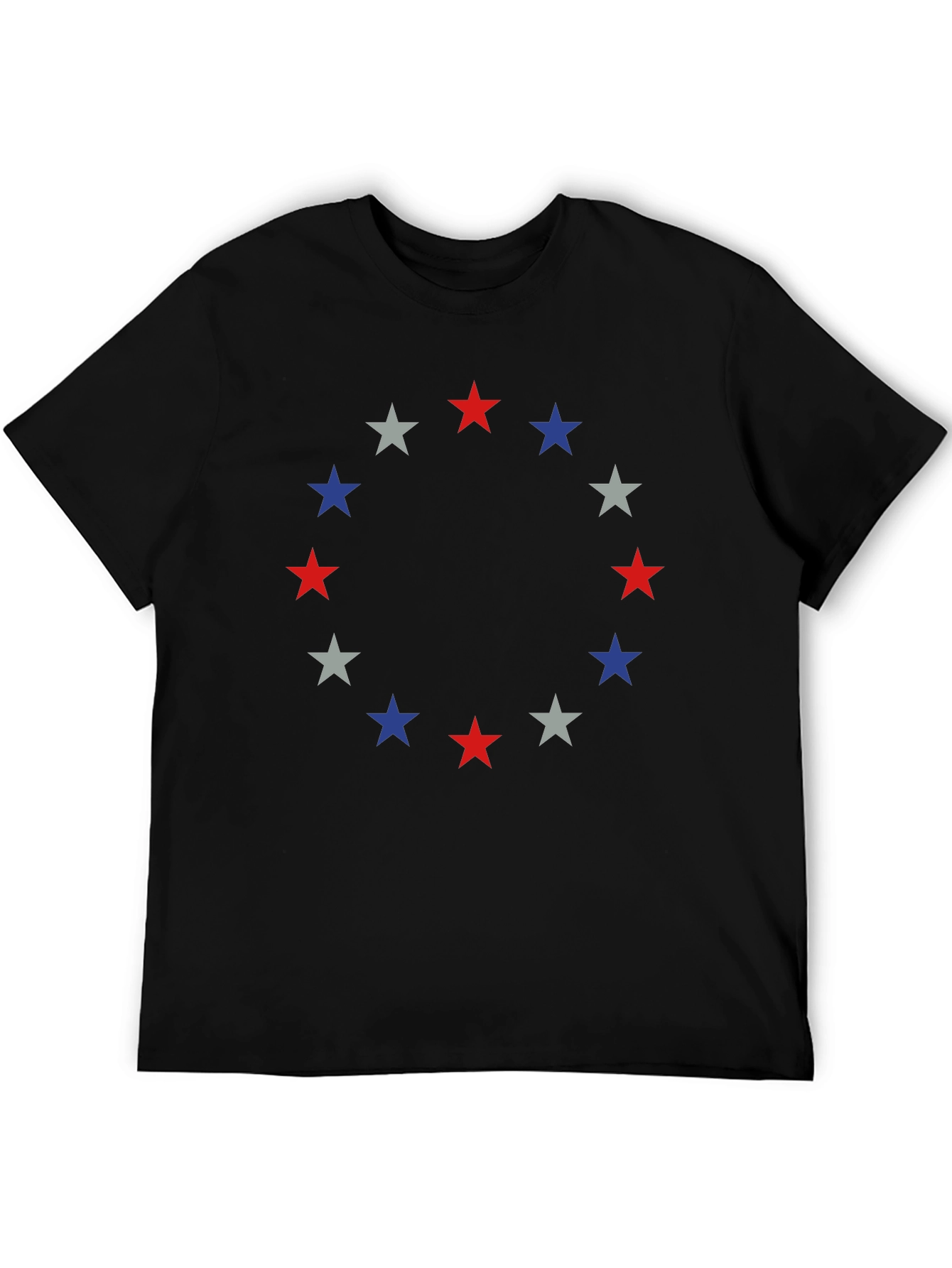 Patriotic Star Circle T-Shirt - Red White and Blue