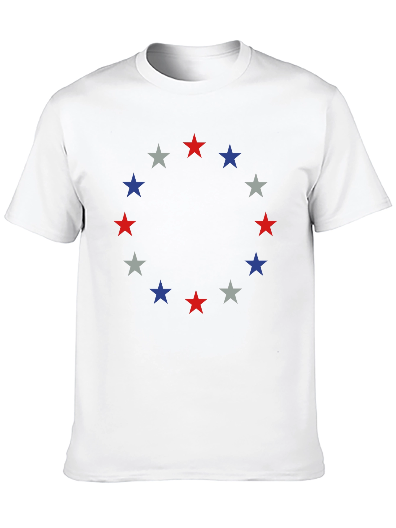Patriotic Star Circle T-Shirt - Red White and Blue