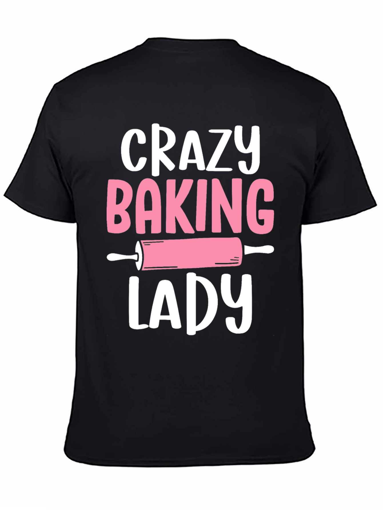 Crazy Baking Lady Graphic Tee - Black