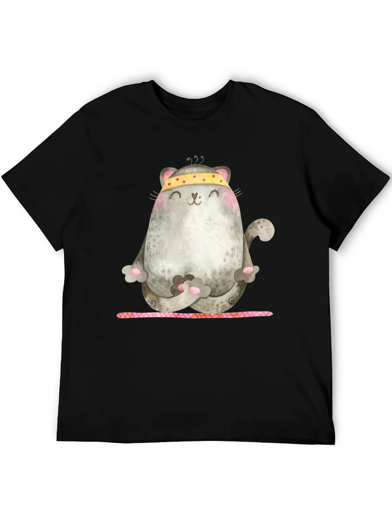 Yoga Cat Graphic Tee - Zen Kitten Shirt