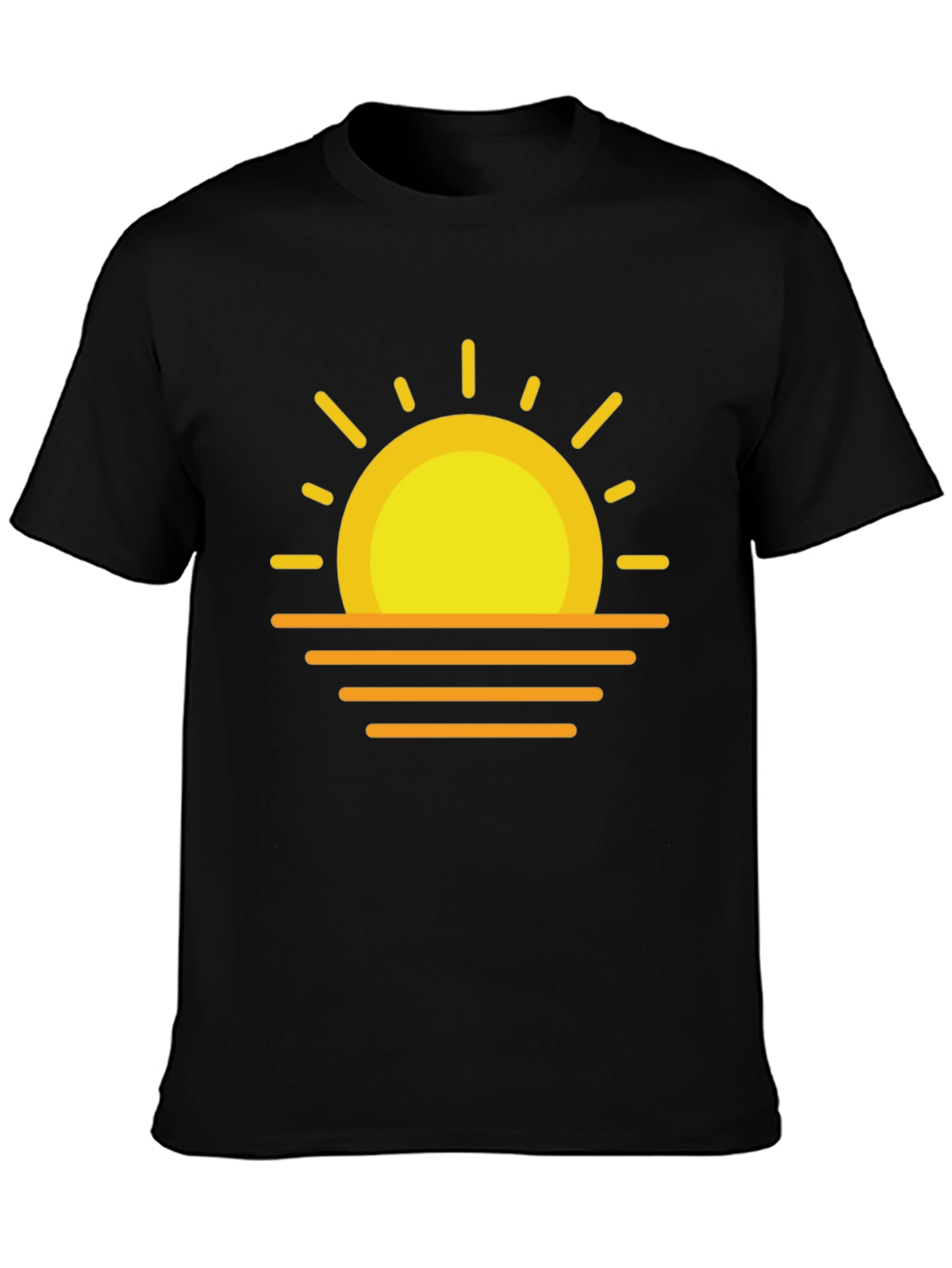Sunset Graphic Tee - Stylish Black Cotton T-Shirt