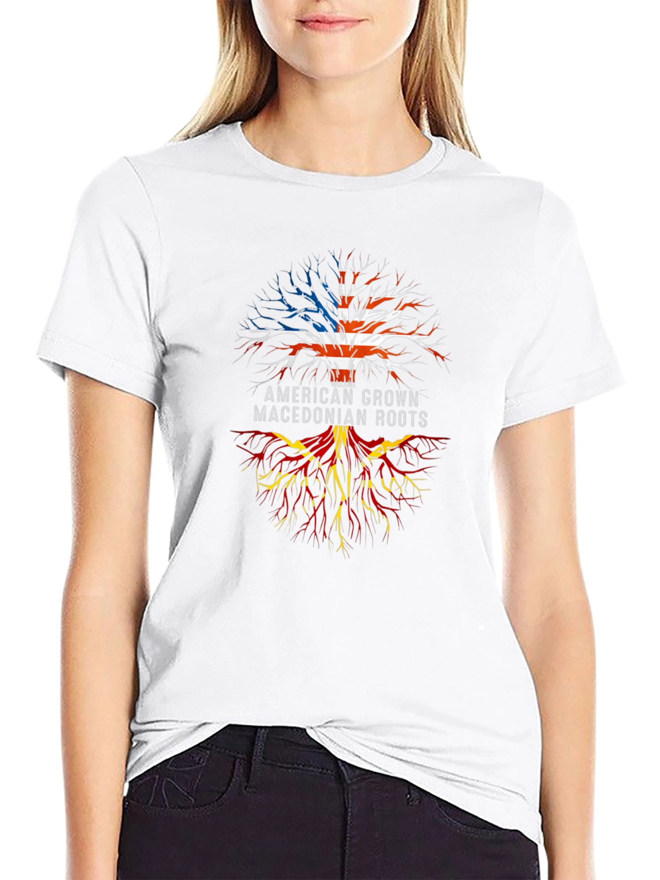 American Macedonian Roots Graphic T-Shirt