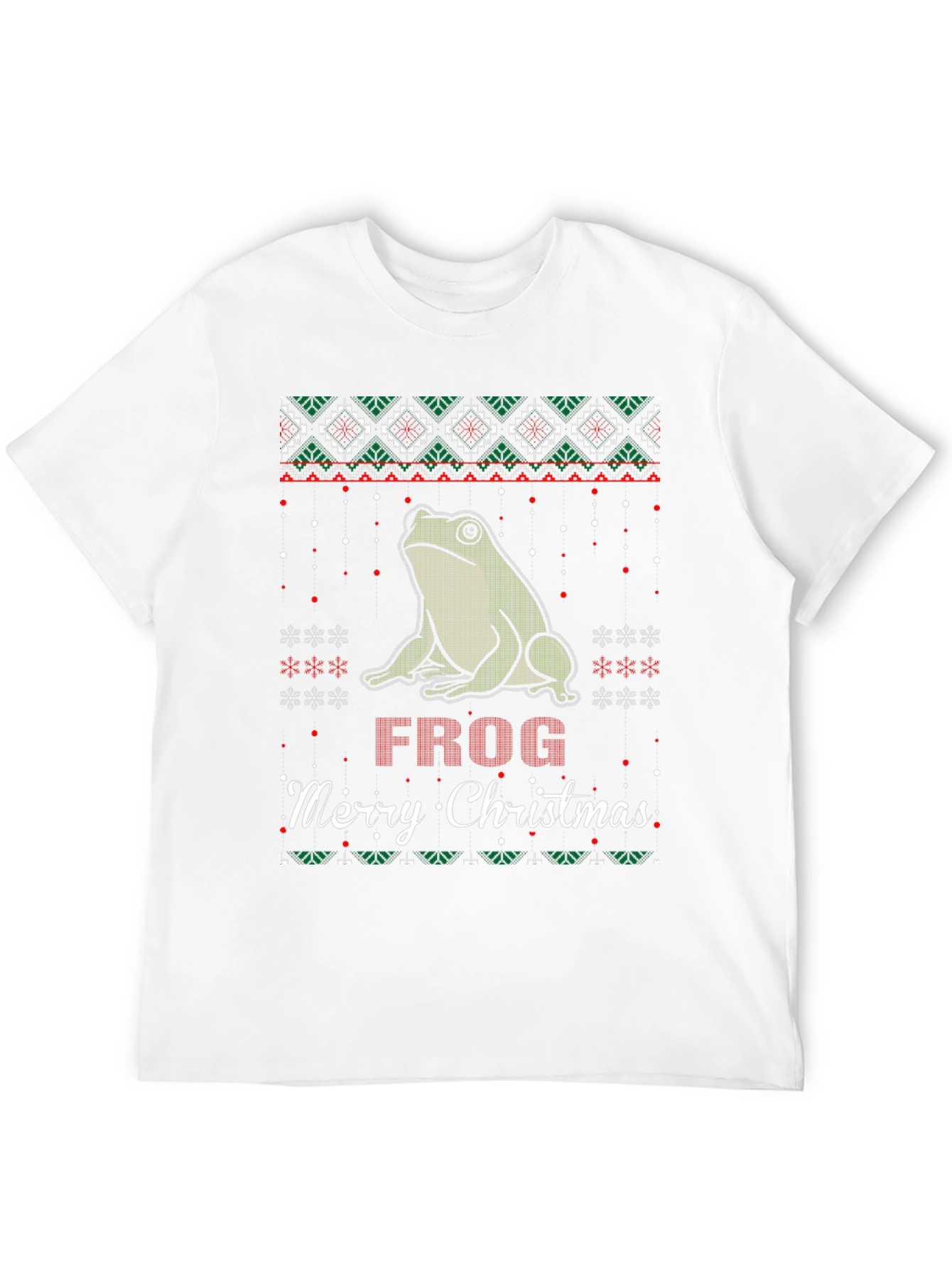 Frog Merry Christmas Ugly Sweater Style T-Shirt