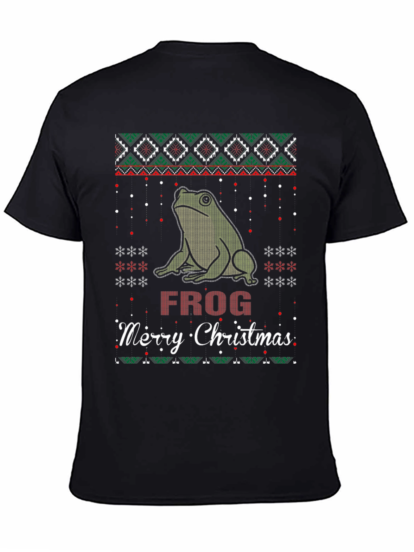Frog Merry Christmas Ugly Sweater Style T-Shirt