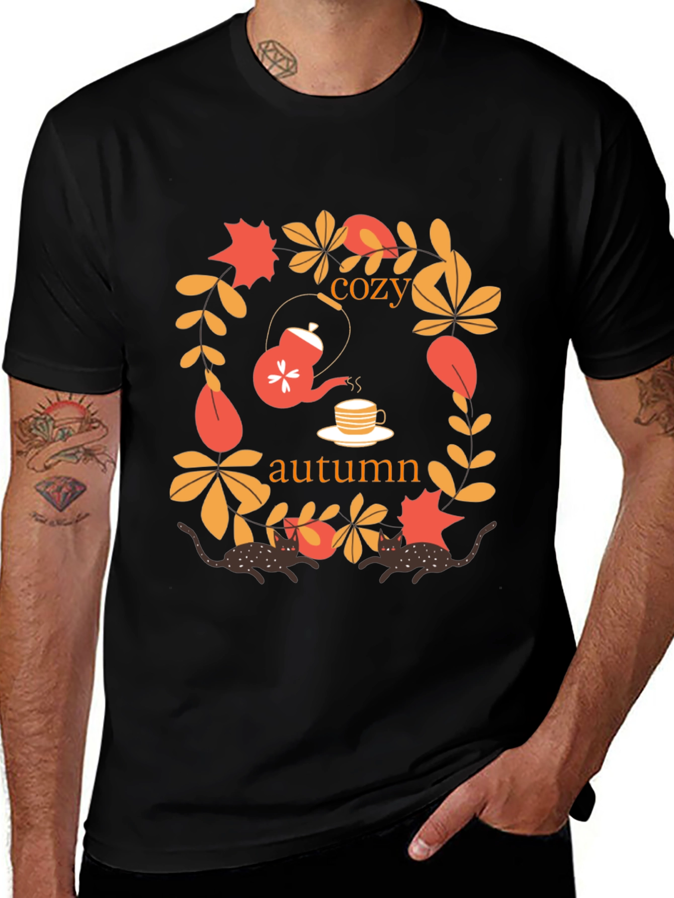 Cozy Autumn Cats T-Shirt